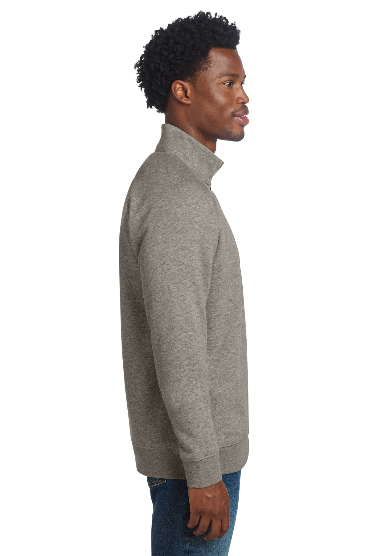 Sport-Tek Drive Fleece 1/4-Zip Pullover STF202 in Vintage Heather — Left sleeve
