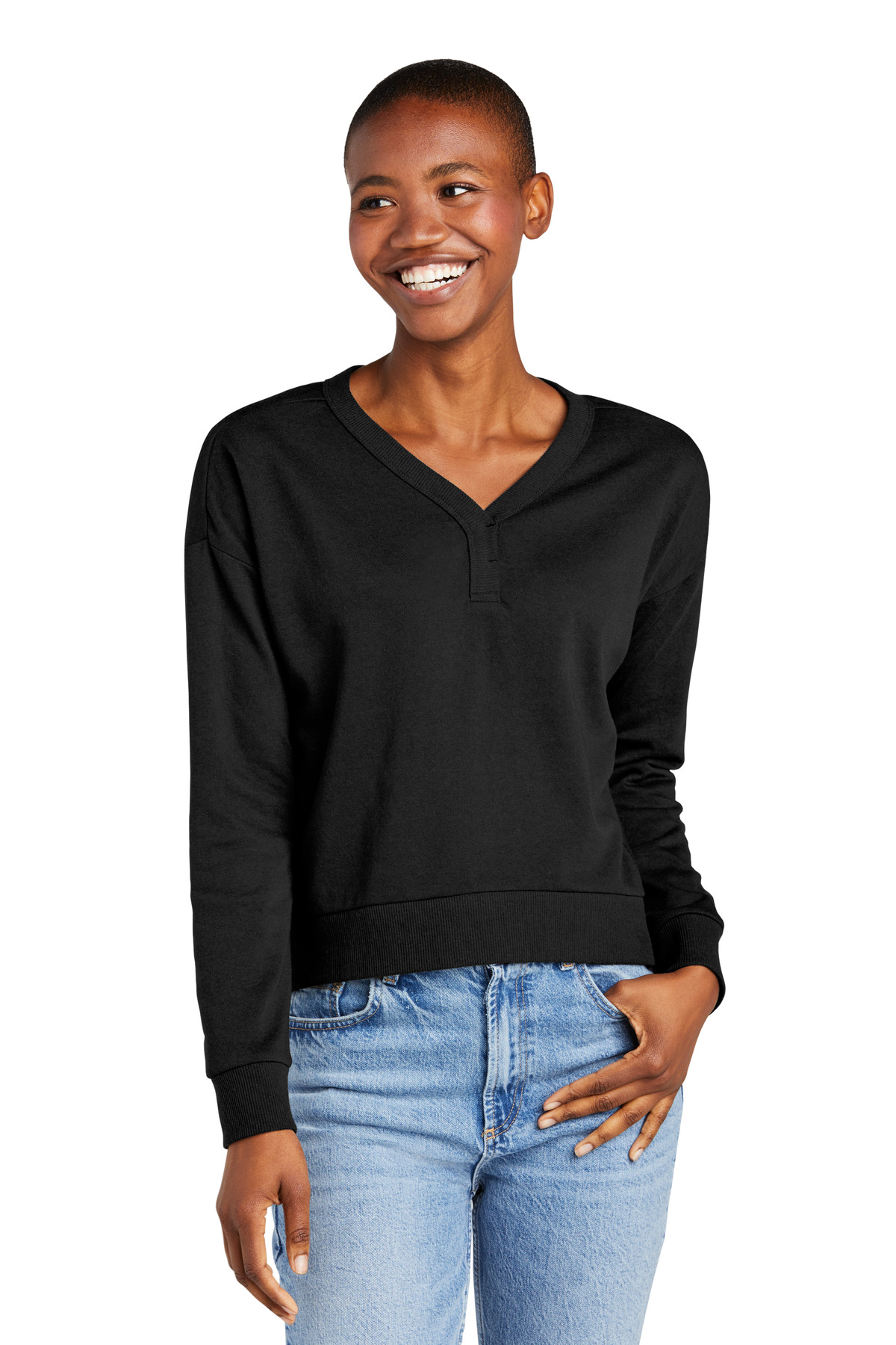 District Women&#8216;s Perfect Tri Fleece V-Neck Sweatshirt-