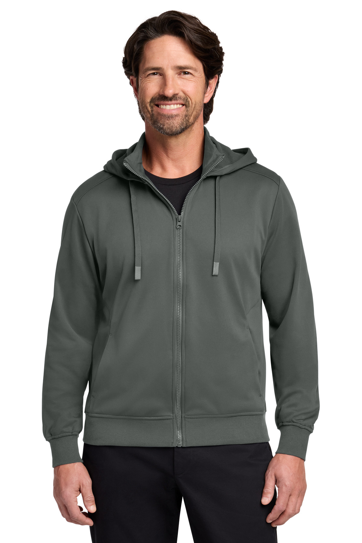 Port Authority ® Smooth Fleece Hooded Jacket F814 - Image 2