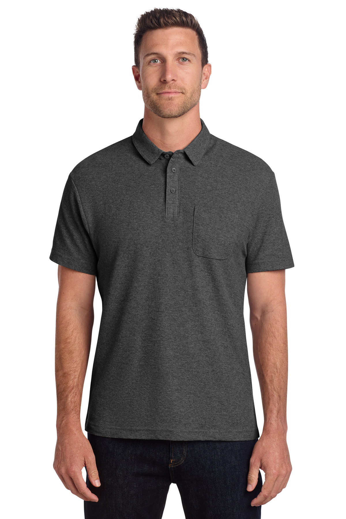 Port Authority ® C-FREE ® Cotton Blend Pique Pocket Polo K868 - Image 3