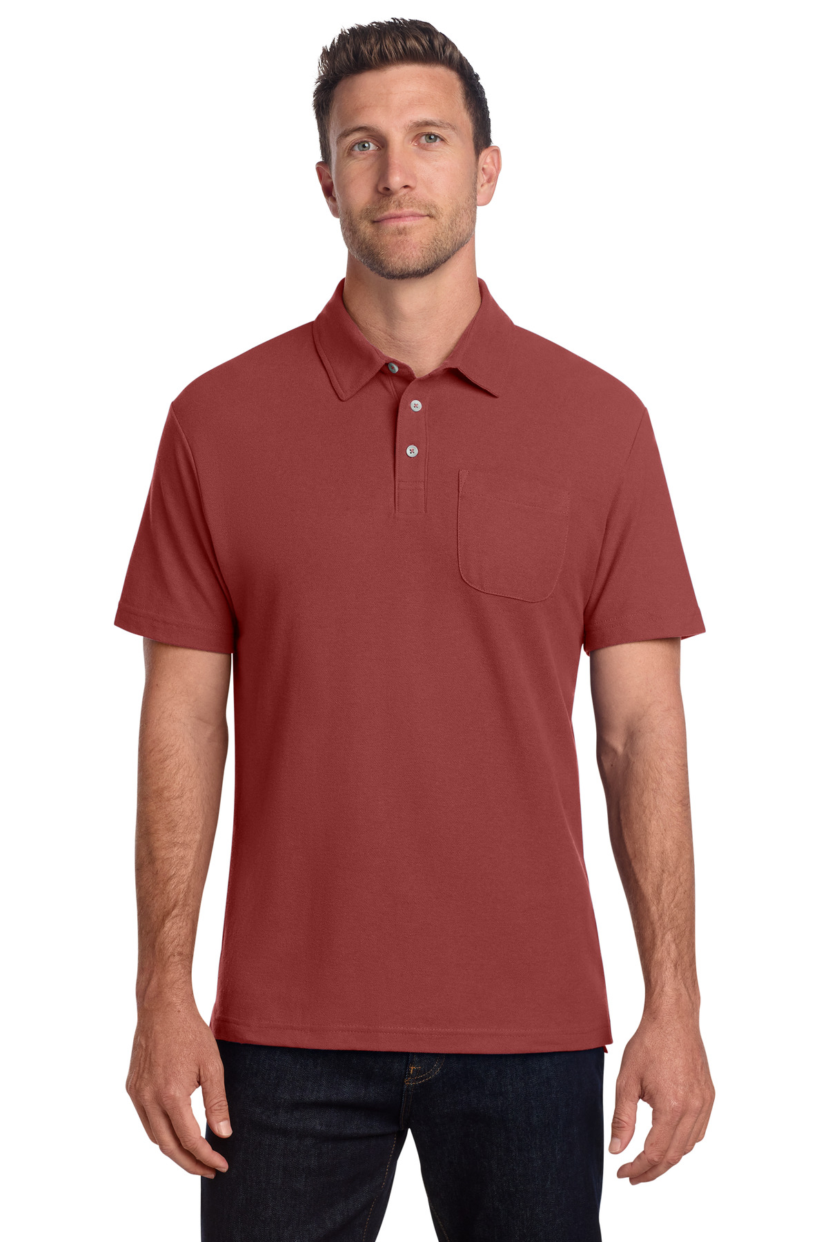 Port Authority ® C-FREE ® Cotton Blend Pique Pocket Polo K868 - Image 5