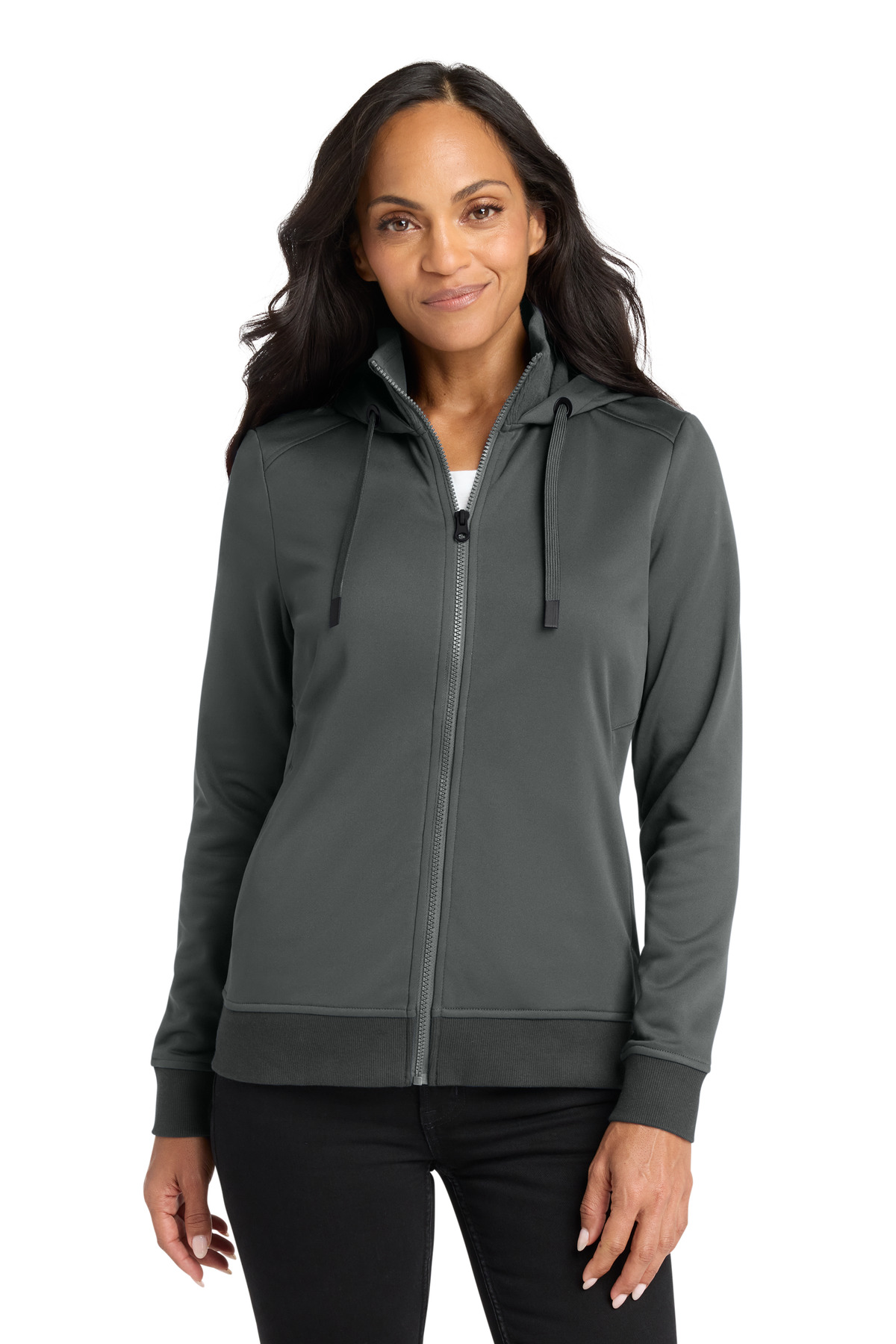 Port Authority ® Women's Smooth Fleece Hooded Jacket L814 - Image 2