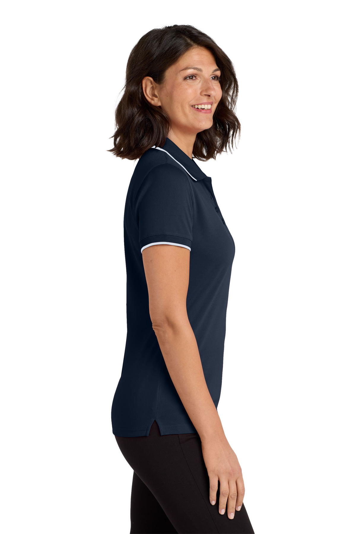 Port Authority Women's Dry Zone UV Micro-Mesh Tipped Polo. LK111