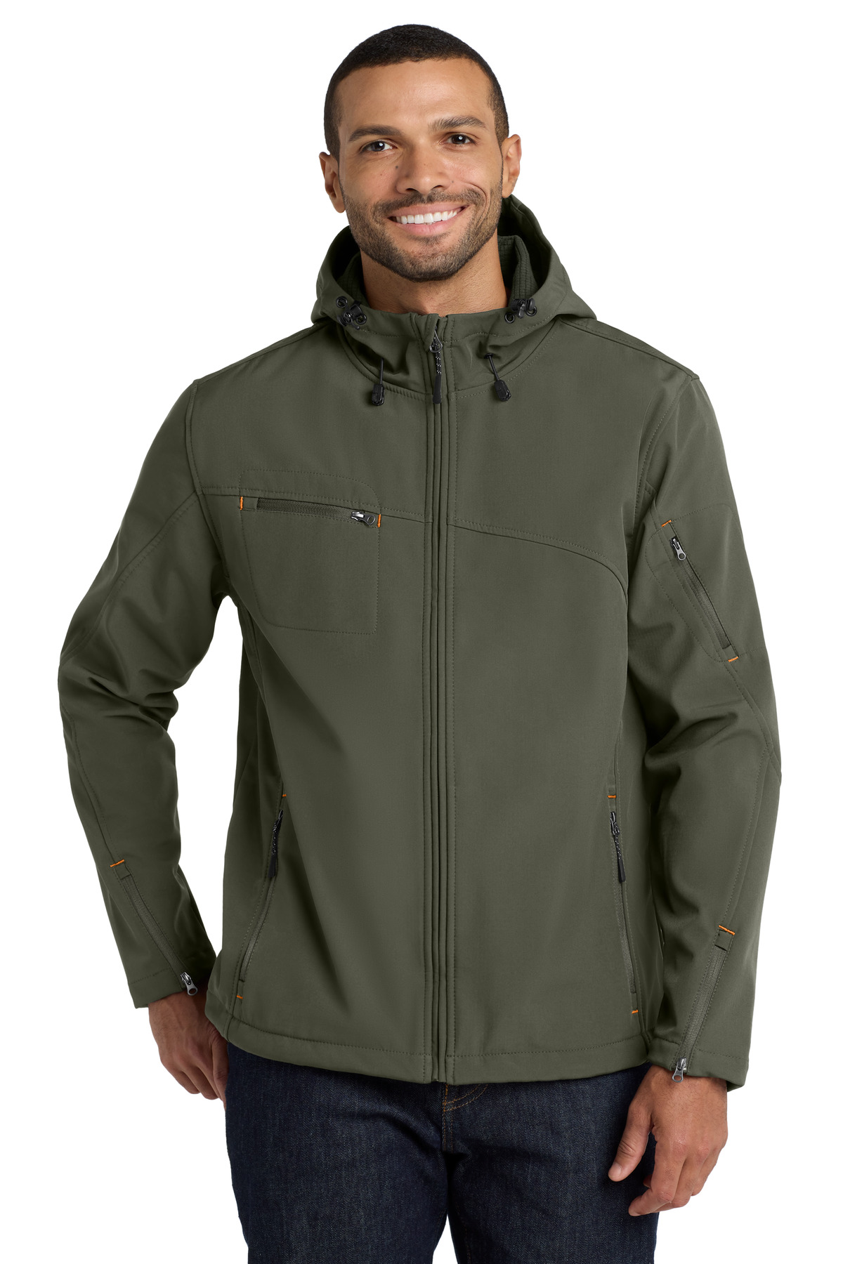 Port Authority ® Textured Hooded Soft Shell Jacket. J706 - Image 3