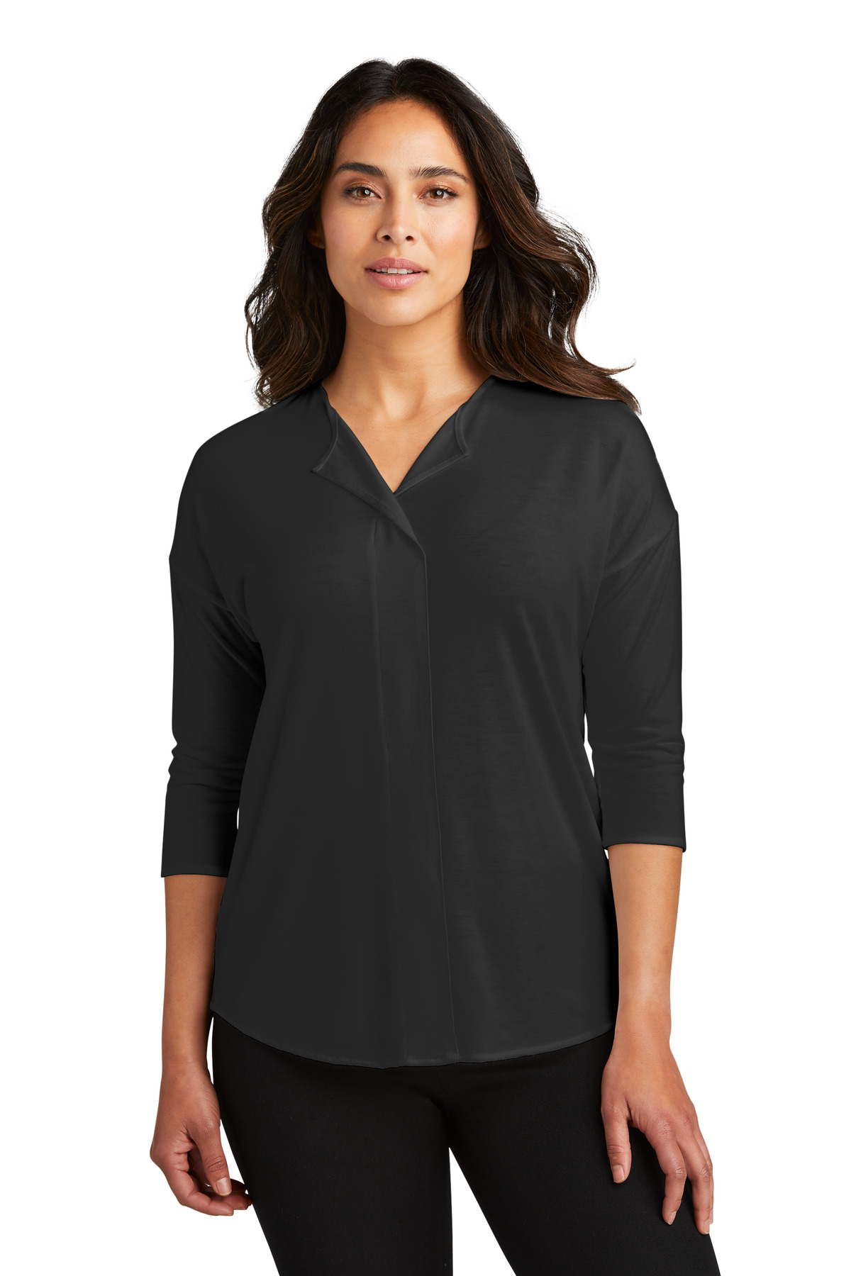 Port Authority Ladies Concept 3/4-Sleeve Soft Split Neck Top-