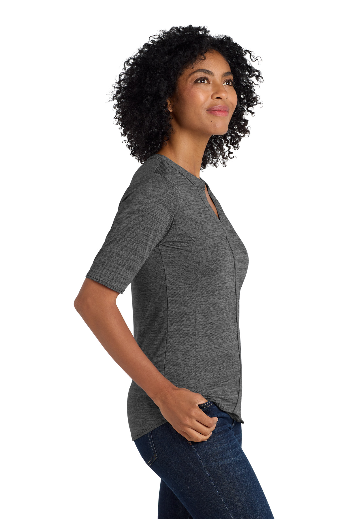 Port Authority Women's Stretch Heather Open Neck Top LK583