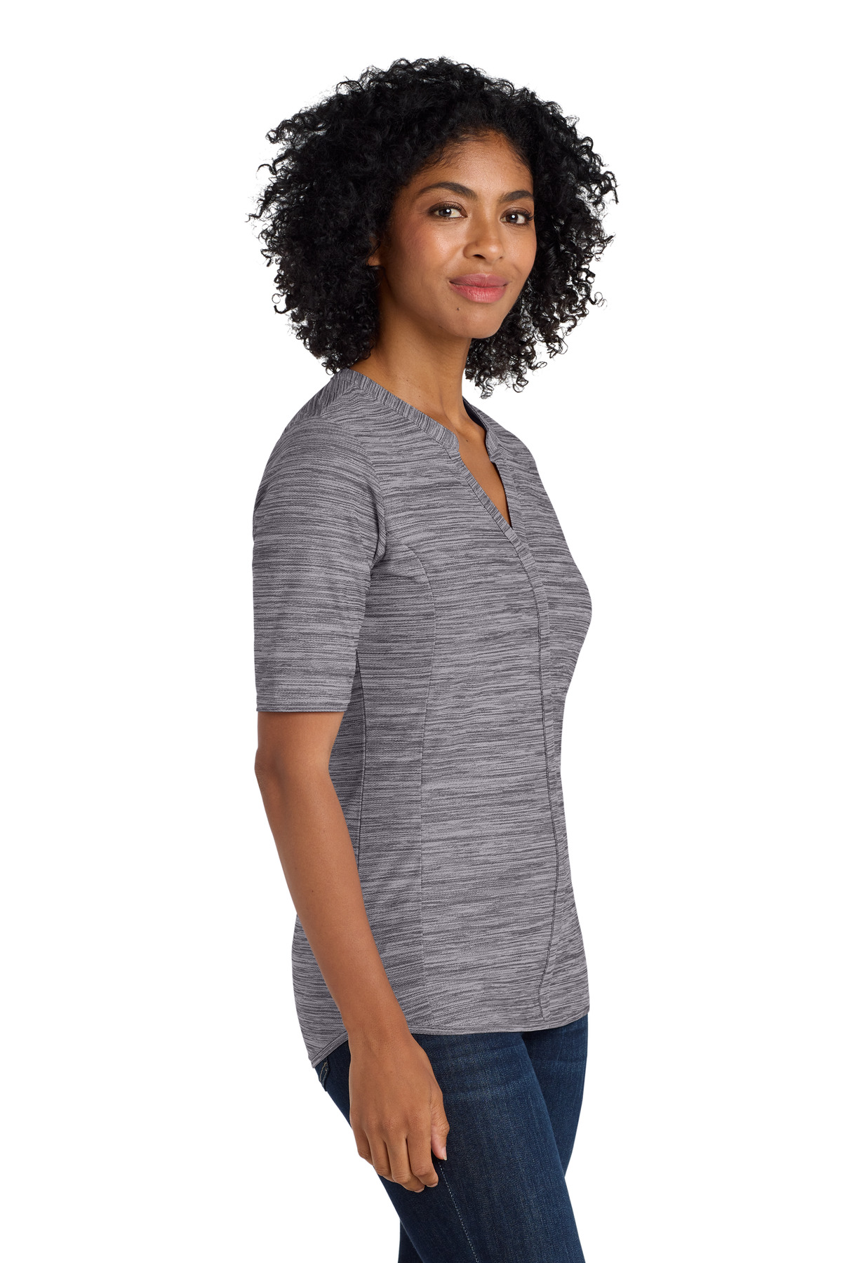 Port Authority Women's Stretch Heather Open Neck Top LK583