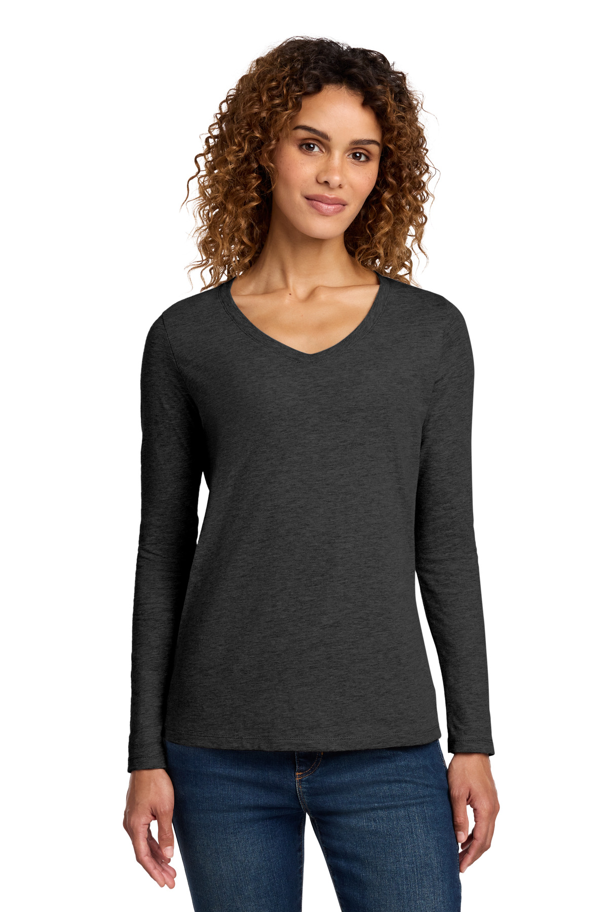 Port & Co Women's Long Sleeve Fan Favorite V-Neck Tee. LPC450VLS