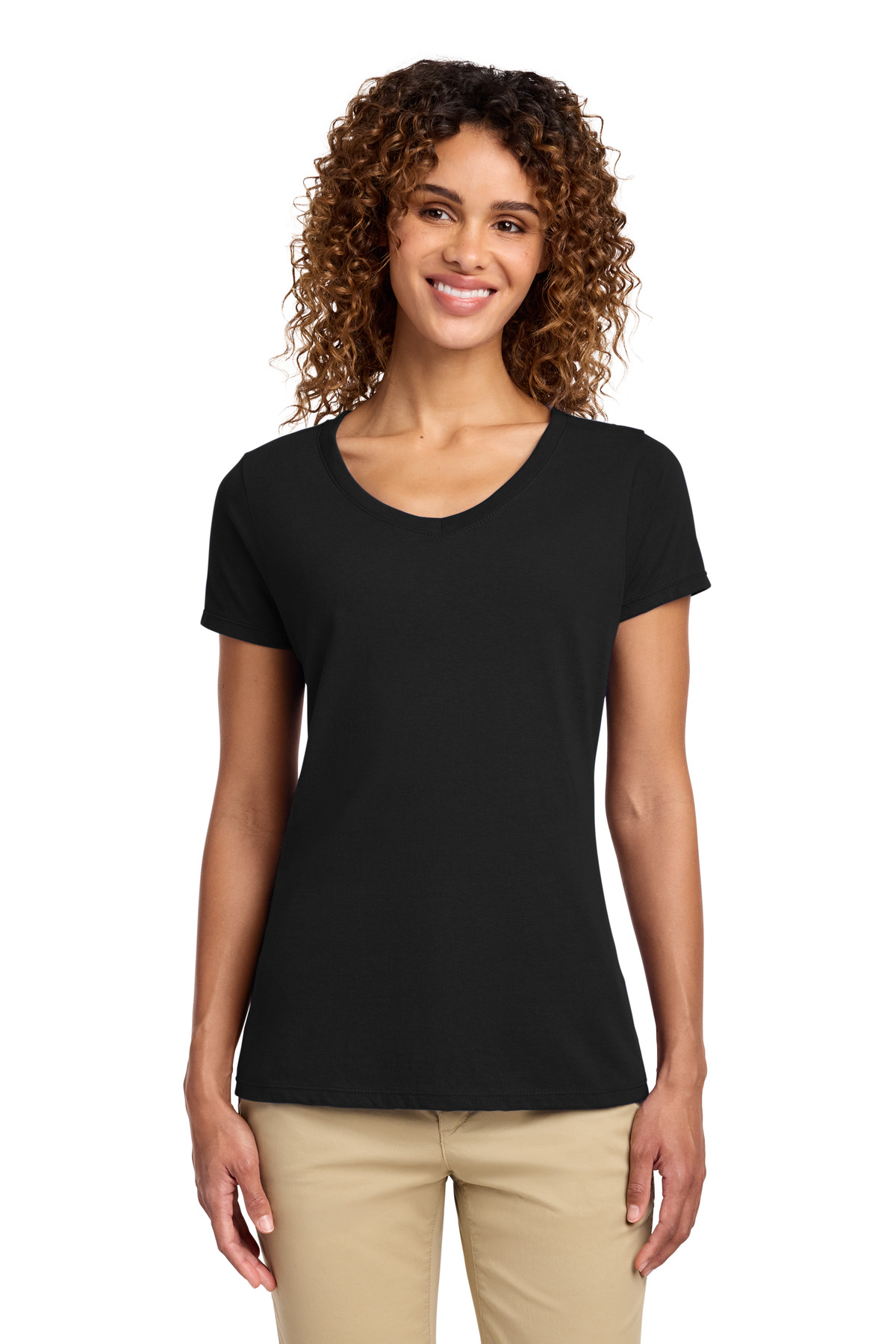 Port & Co LPC450V — Port & Co Women's Fan Favorite V-Neck Tee. LPC450V