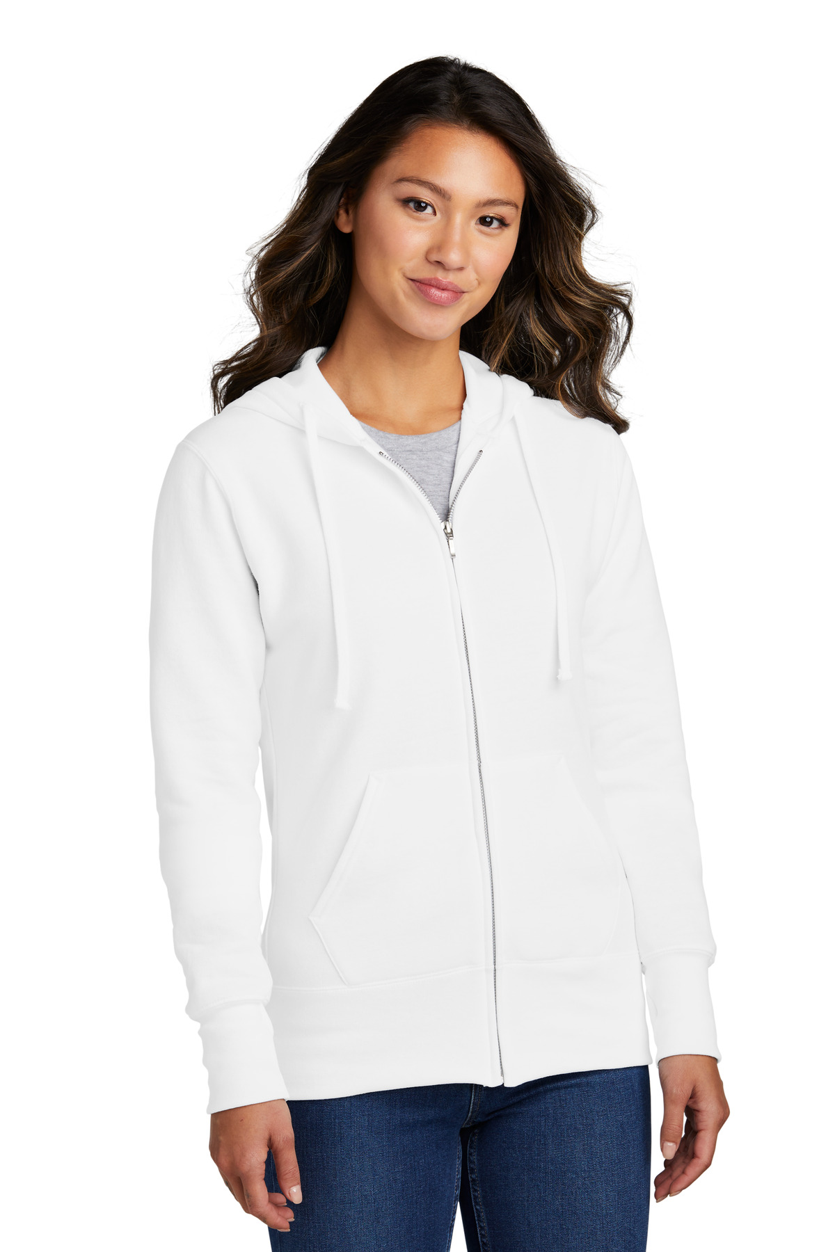 Port &#38; Company Ladies Core Fleece Full&#45;Zip Hooded Sweatshirt-Port & Company
