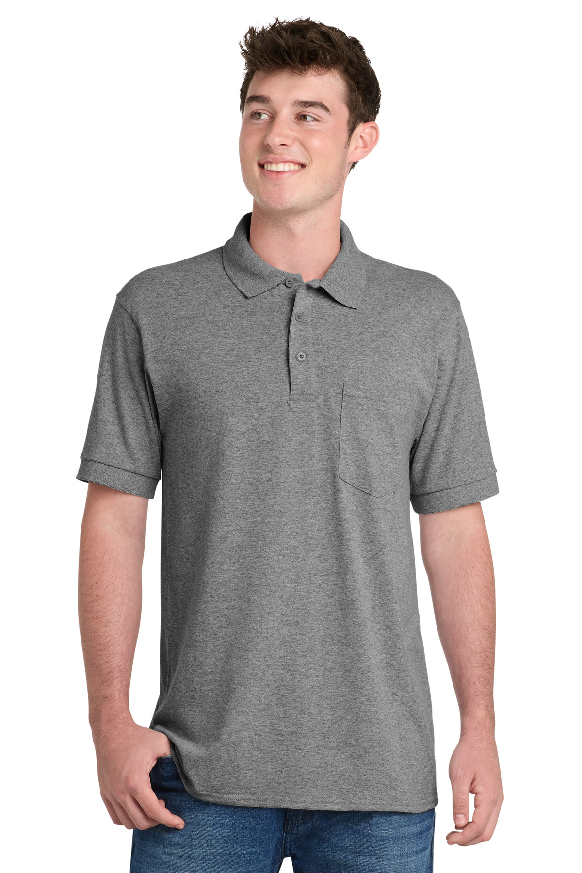 Port & Co Core Blend Jersey Knit Pocket Polo-Port & Co