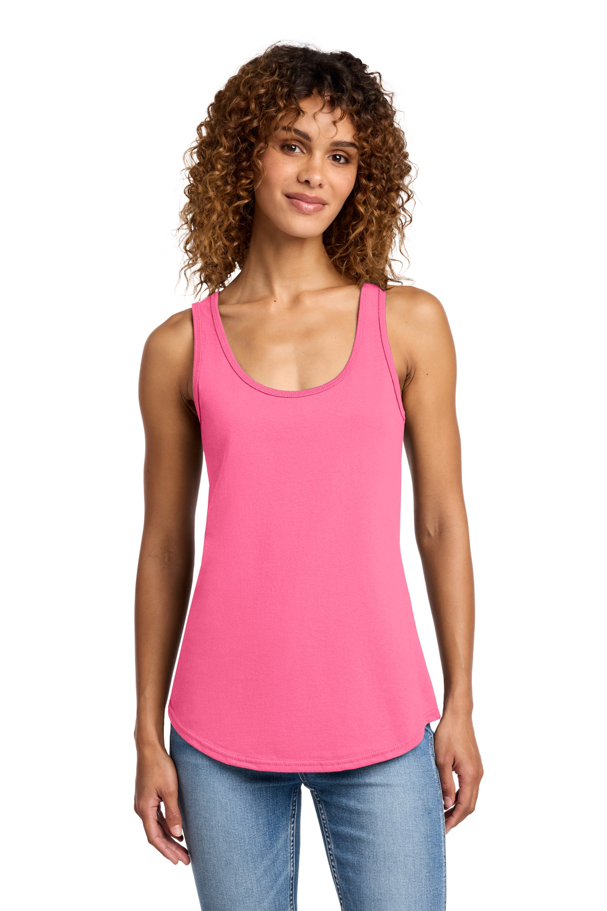 Port & Co ™ Women's Core Cotton Tank Top. LPC54TT - Neon Pink