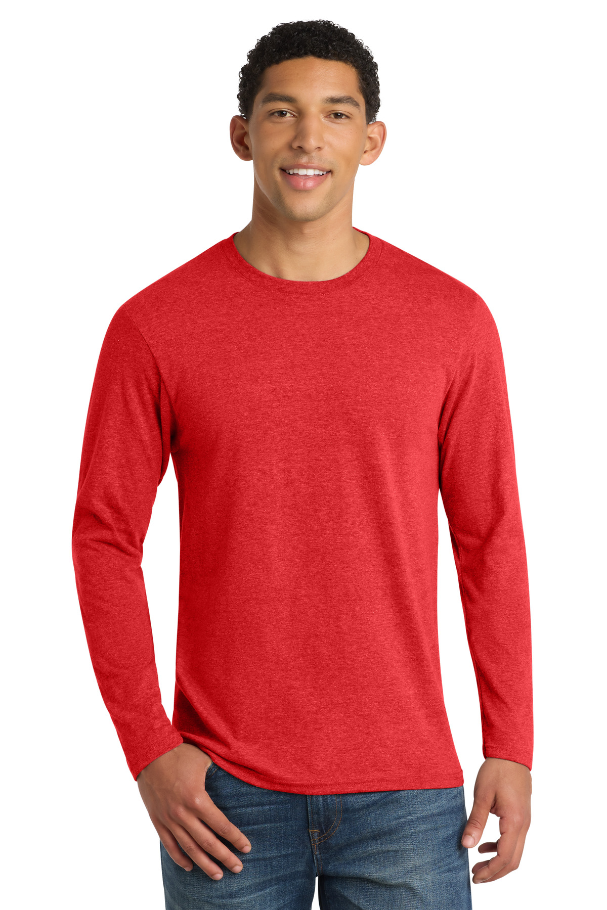 Port & Co ™ Long Sleeve Fan Favorite ™ Blend Tee. PC455LS - Bright Red Heather