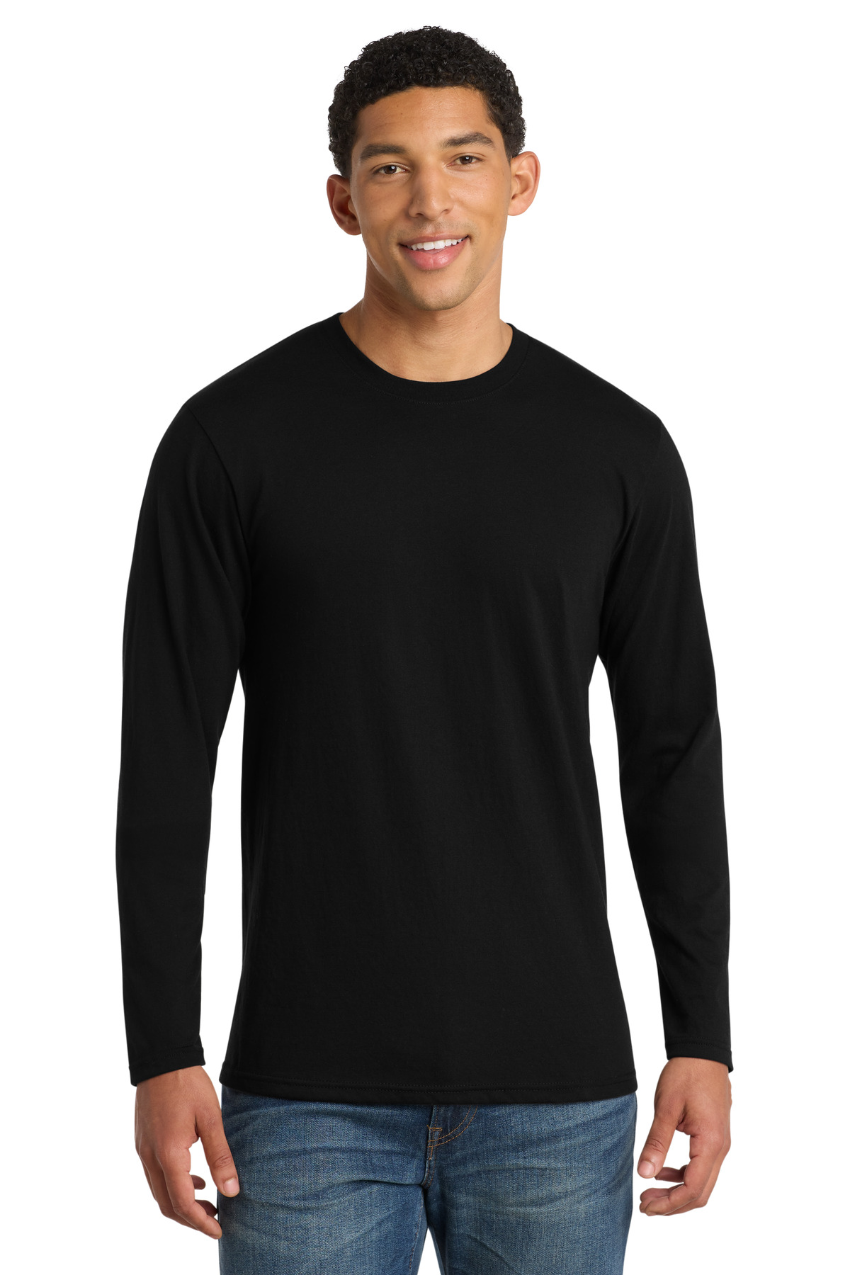 Port & Co ™ Long Sleeve Fan Favorite ™ Blend Tee. PC455LS - Jet Black
