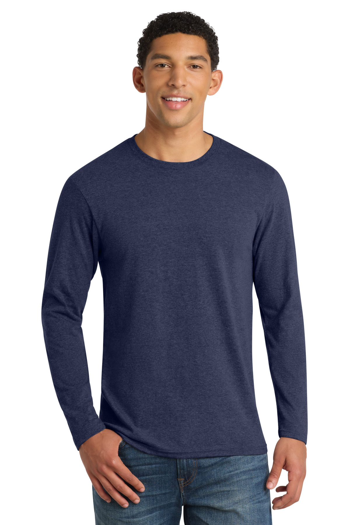 Port & Co ™ Long Sleeve Fan Favorite ™ Blend Tee. PC455LS - Team Navy Heather