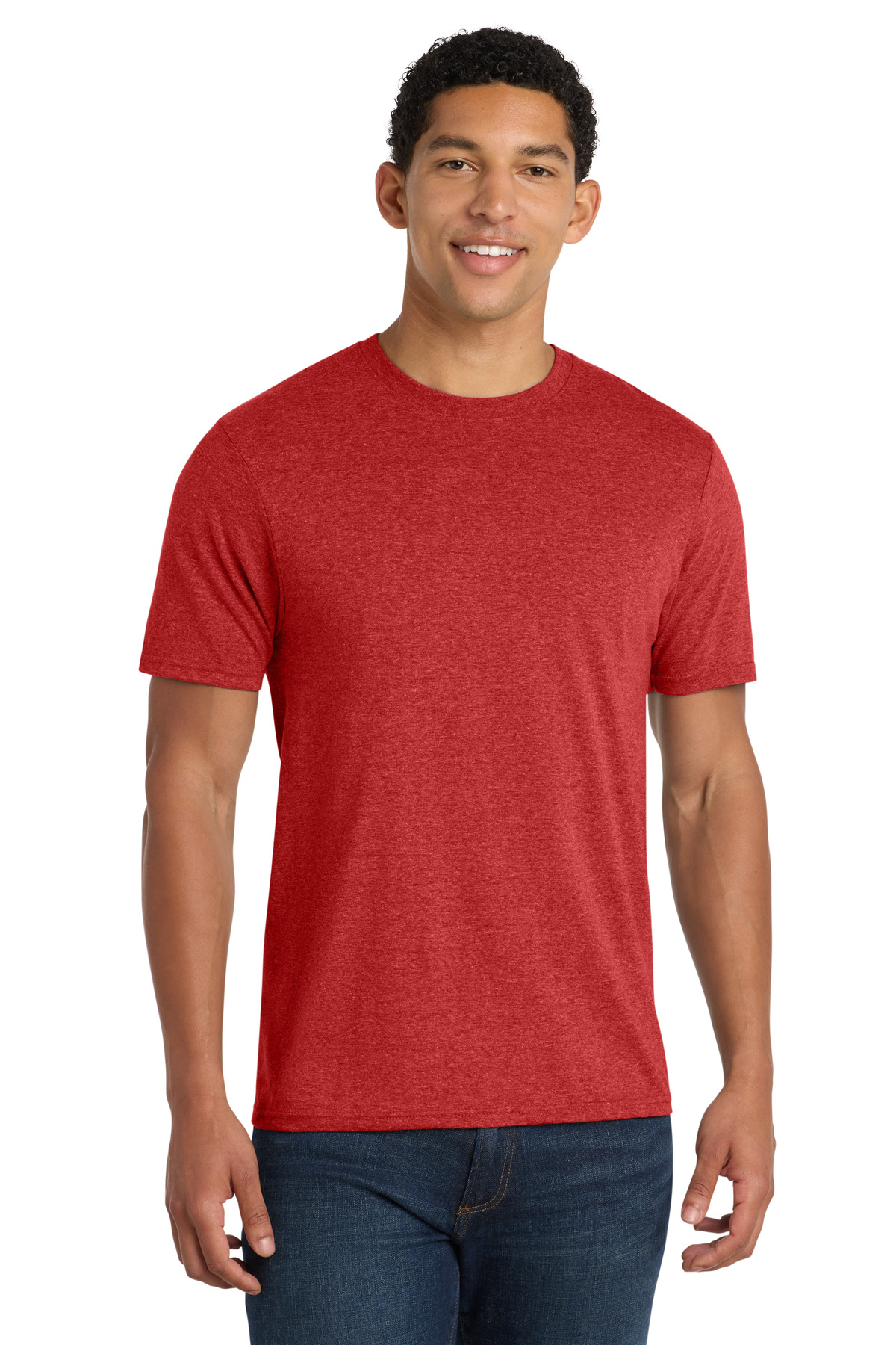 Port & Co PC455 swatch in Bright Red Heather