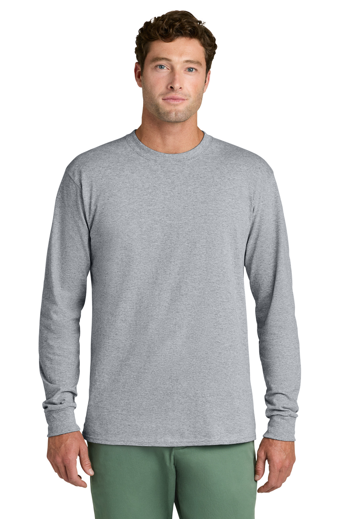 Port & Co ™ Long Sleeve Core Cotton Tee. PC54LS - Athletic Heather