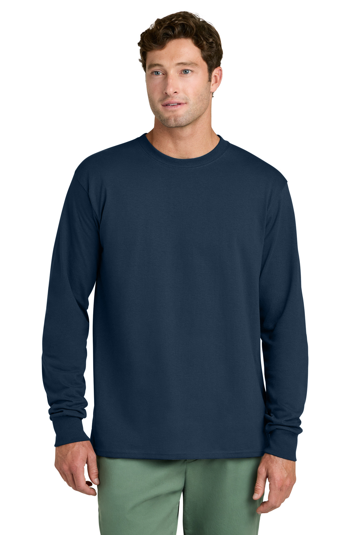 Port & Co ™ Long Sleeve Core Cotton Tee. PC54LS - Navy