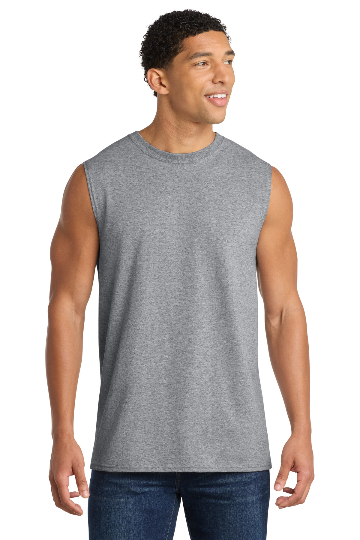 Port & Co ™ Core Cotton Sleeveless Tee. PC54SL - Athletic Heather