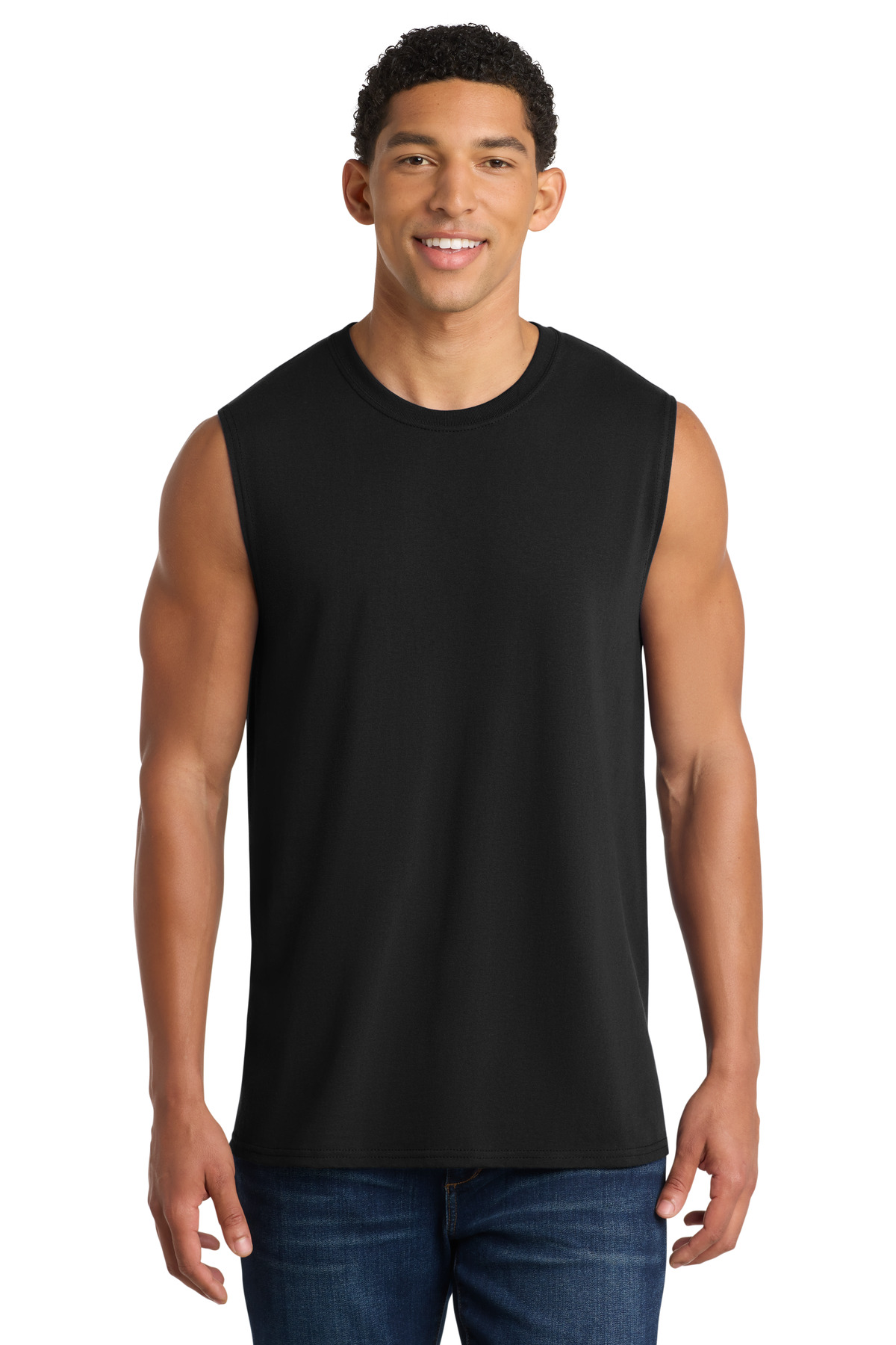 Port & Co ™ Core Cotton Sleeveless Tee. PC54SL - Jet Black