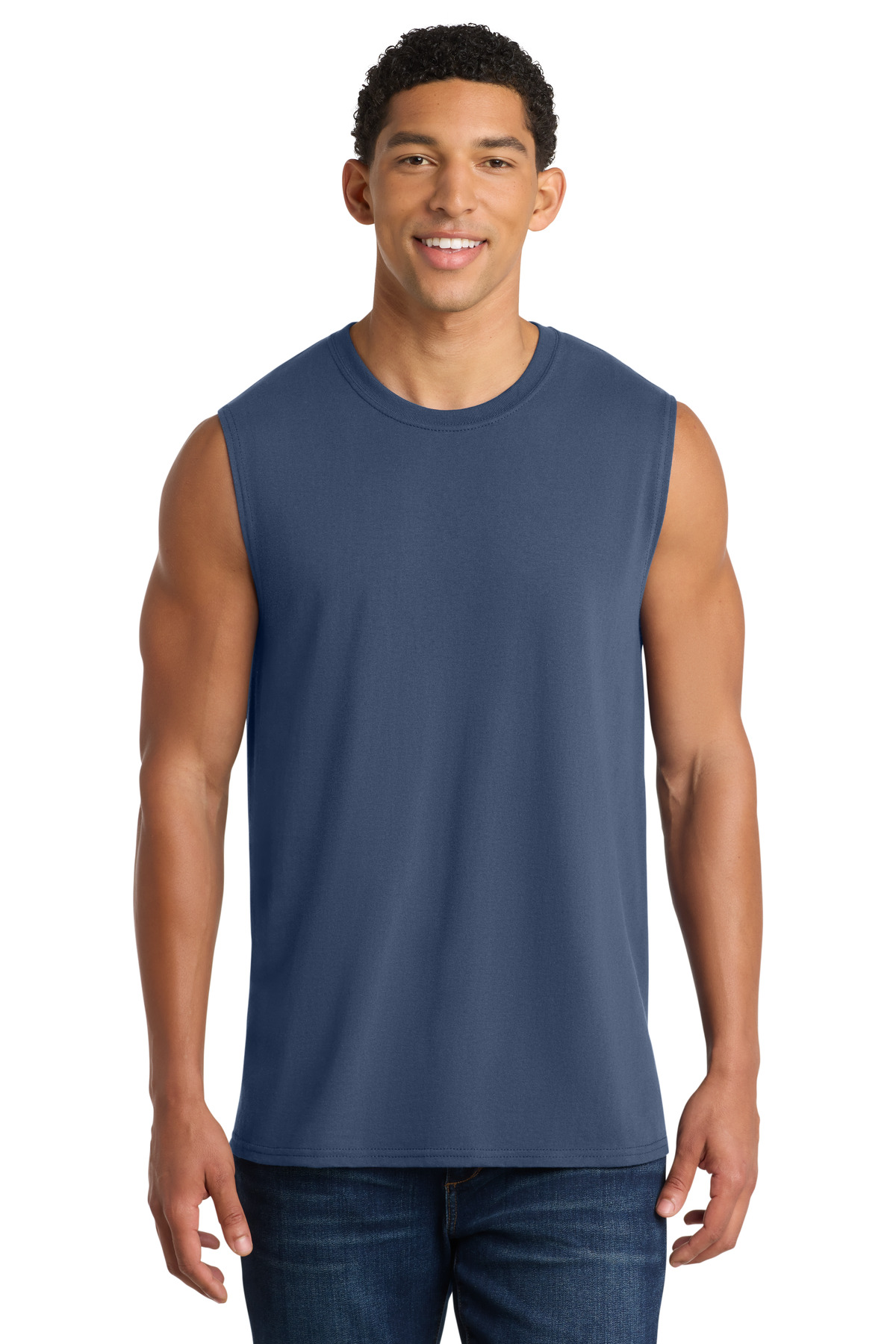Port & Co ™ Core Cotton Sleeveless Tee. PC54SL - Navy
