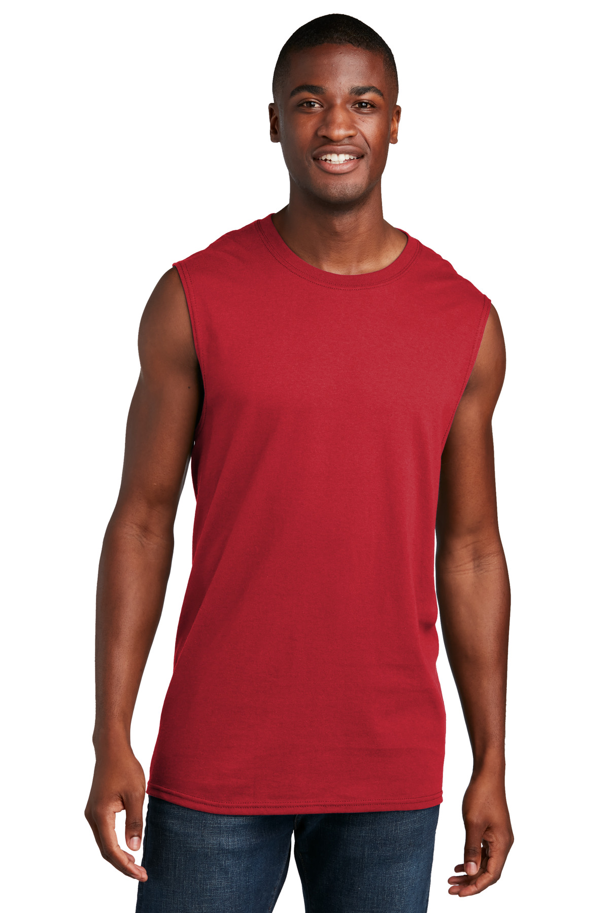 Port & Co ™ Core Cotton Sleeveless Tee. PC54SL - Red