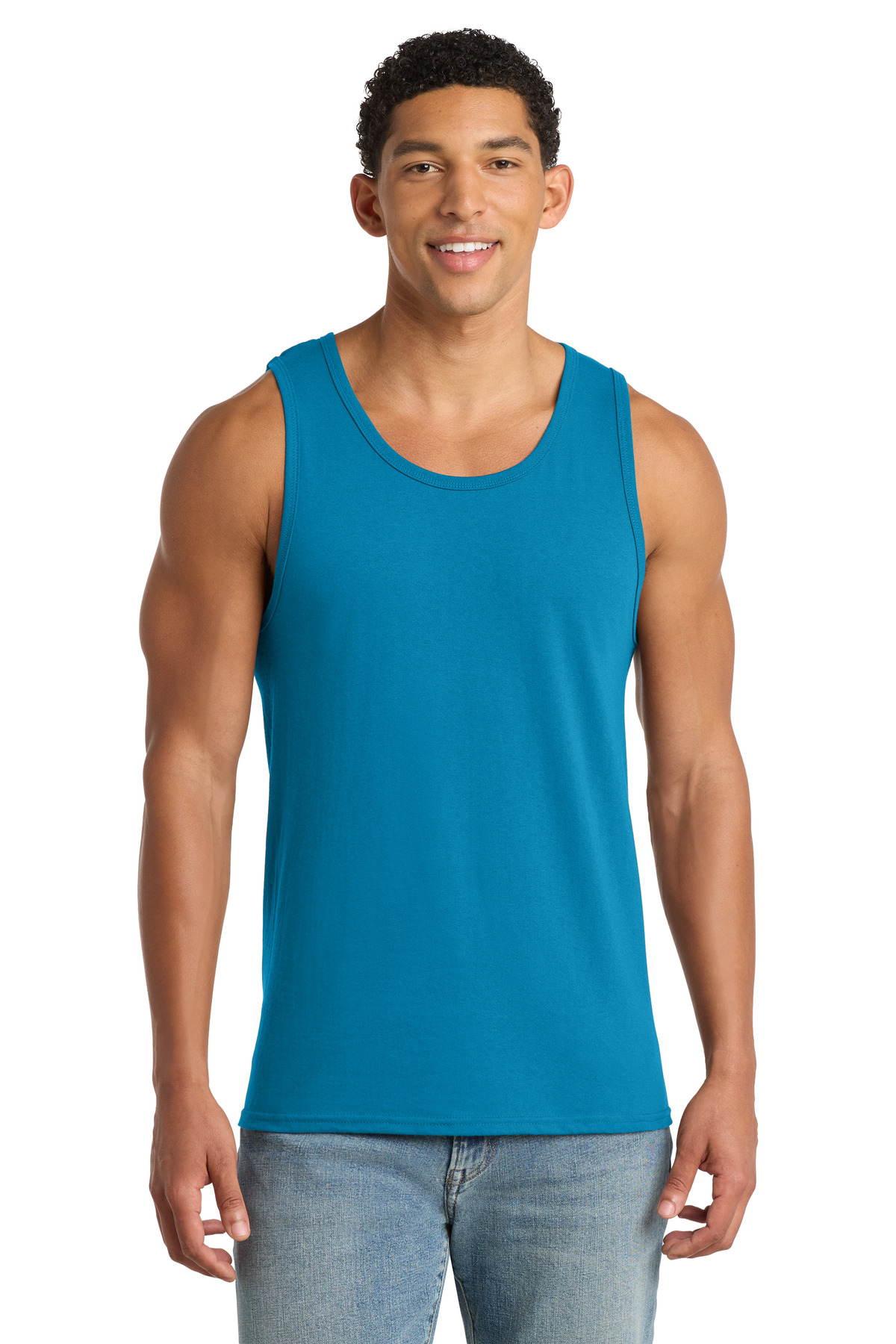 Port & Co PC54TT swatch in Neon Blue