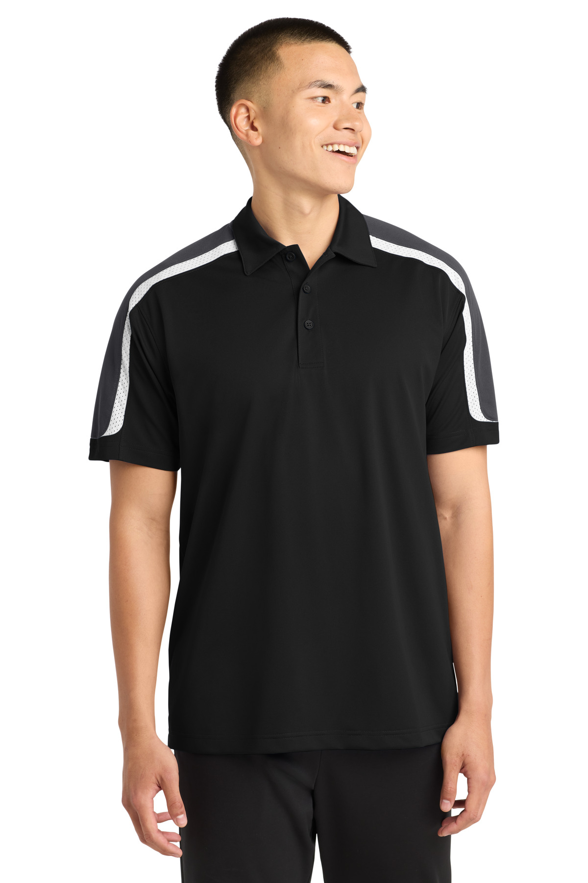 Sport-Tek Hospitality Polos & Knits ® Tricolor Shoulder Micropique Sport-Wick® Polo.-Sport-Tek