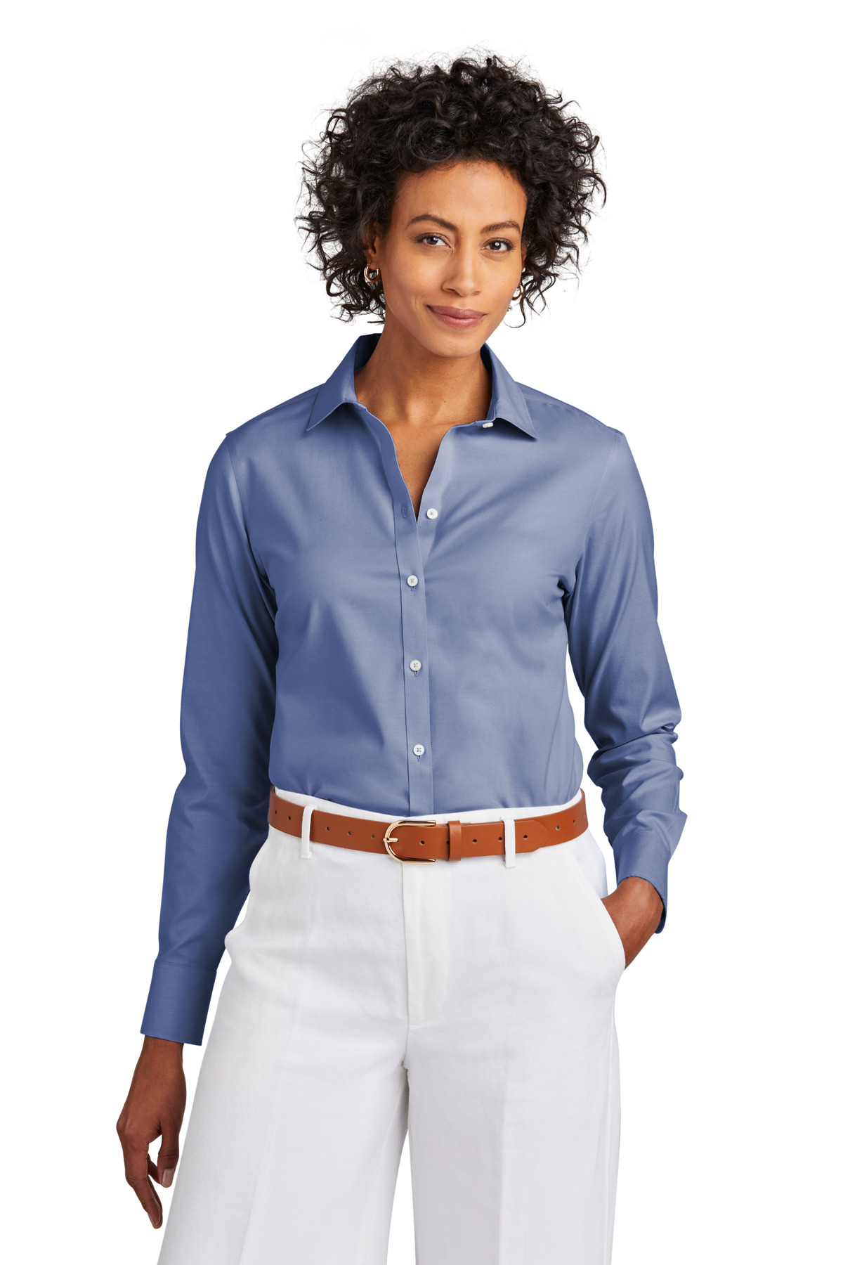 Buy Brooks Brothers Women's Wrinkle-Free Stretch Pinpoint Shirt ...