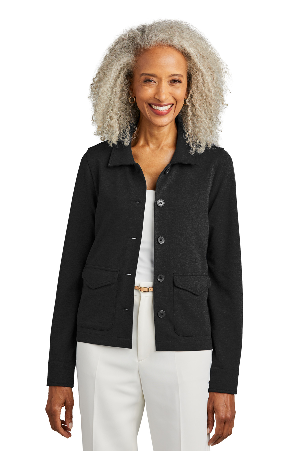 Brooks Brothers Women&#8216;s Mid-Layer Stretch Button Jacket-