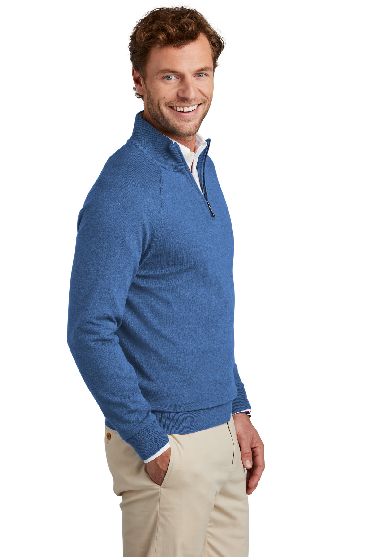 Brooks Brothers Cotton Stretch 1/4-Zip Sweater BB18402