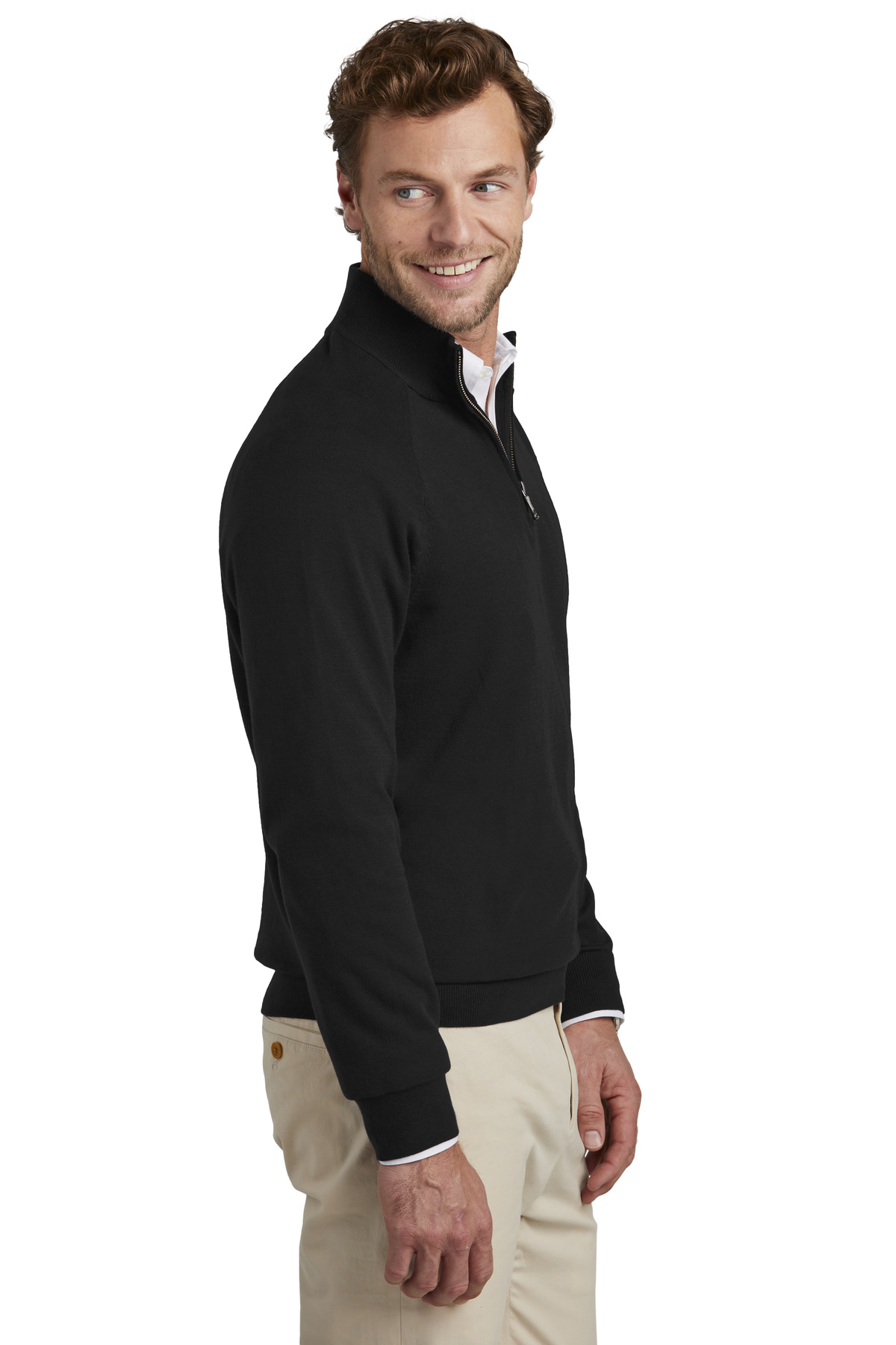 Brooks Brothers Cotton Stretch 1/4-Zip Sweater BB18402