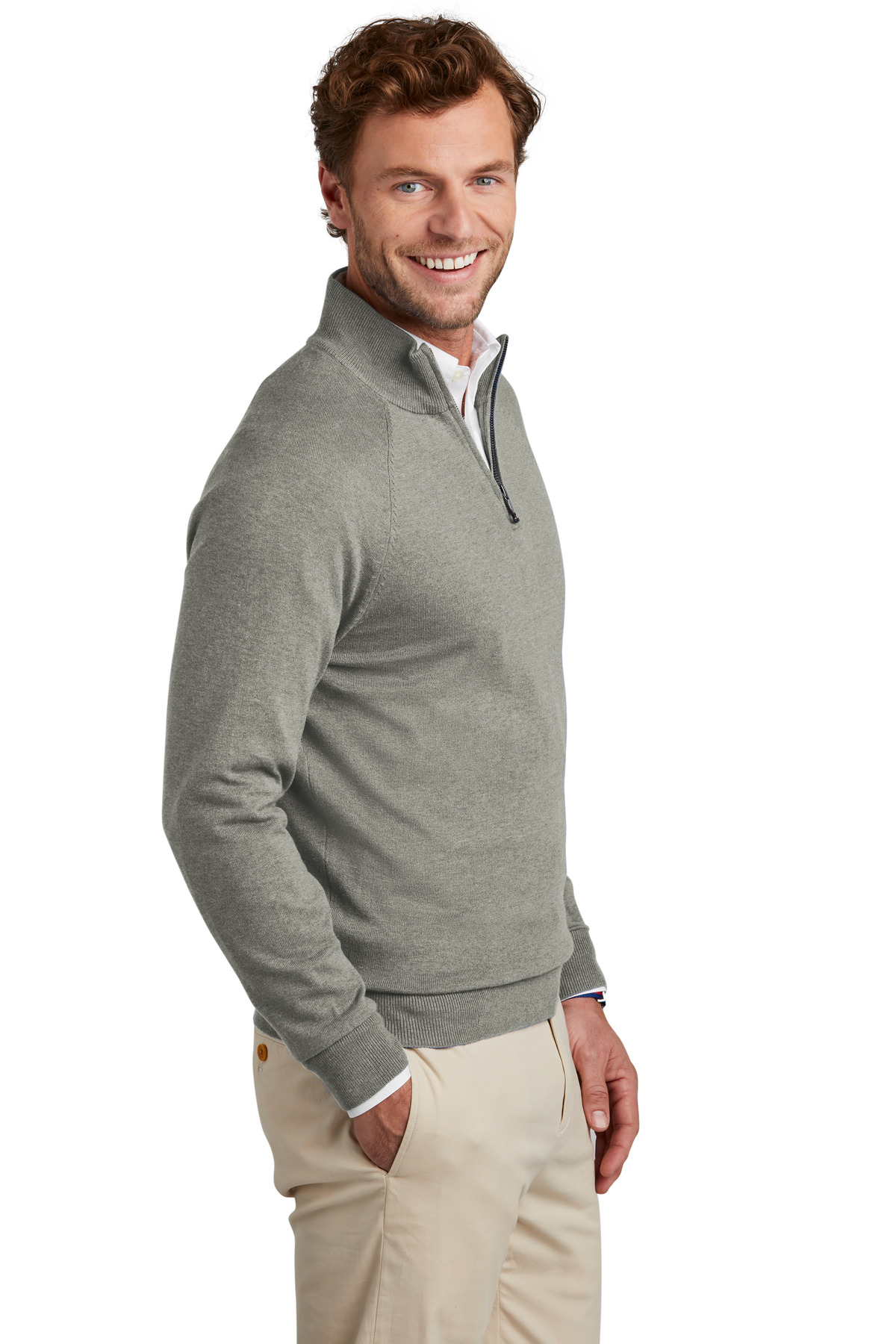 Brooks Brothers Cotton Stretch 1/4-Zip Sweater BB18402