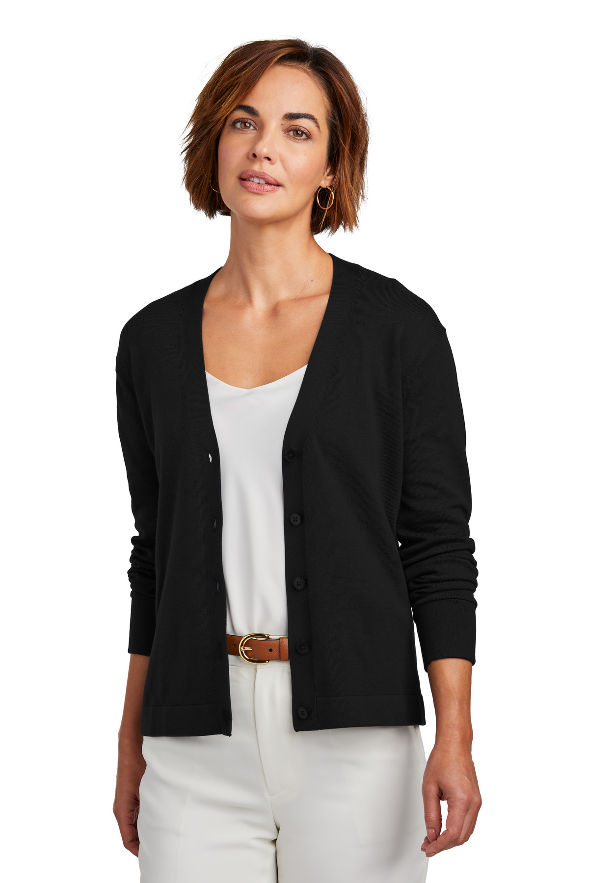 Brooks Brothers Women&#8216;s Cotton Stretch Cardigan Sweater-Brooks Brothers