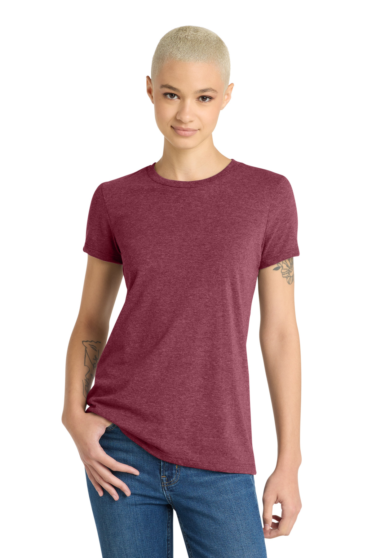 District ® Women's Very Important Tee ® . DT6002 - Heathered Cardinal