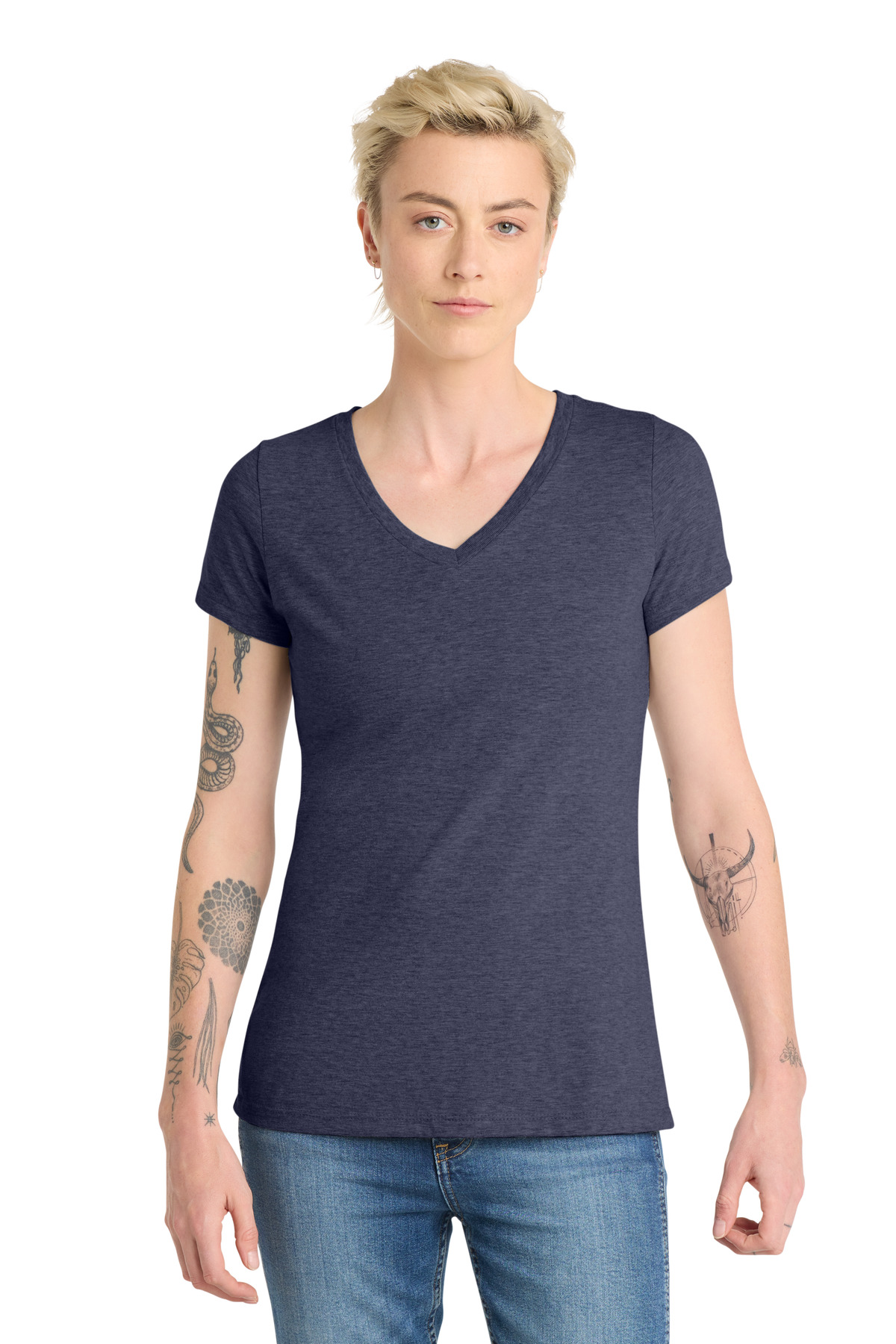 District DT6503 swatch in Heathered Navy