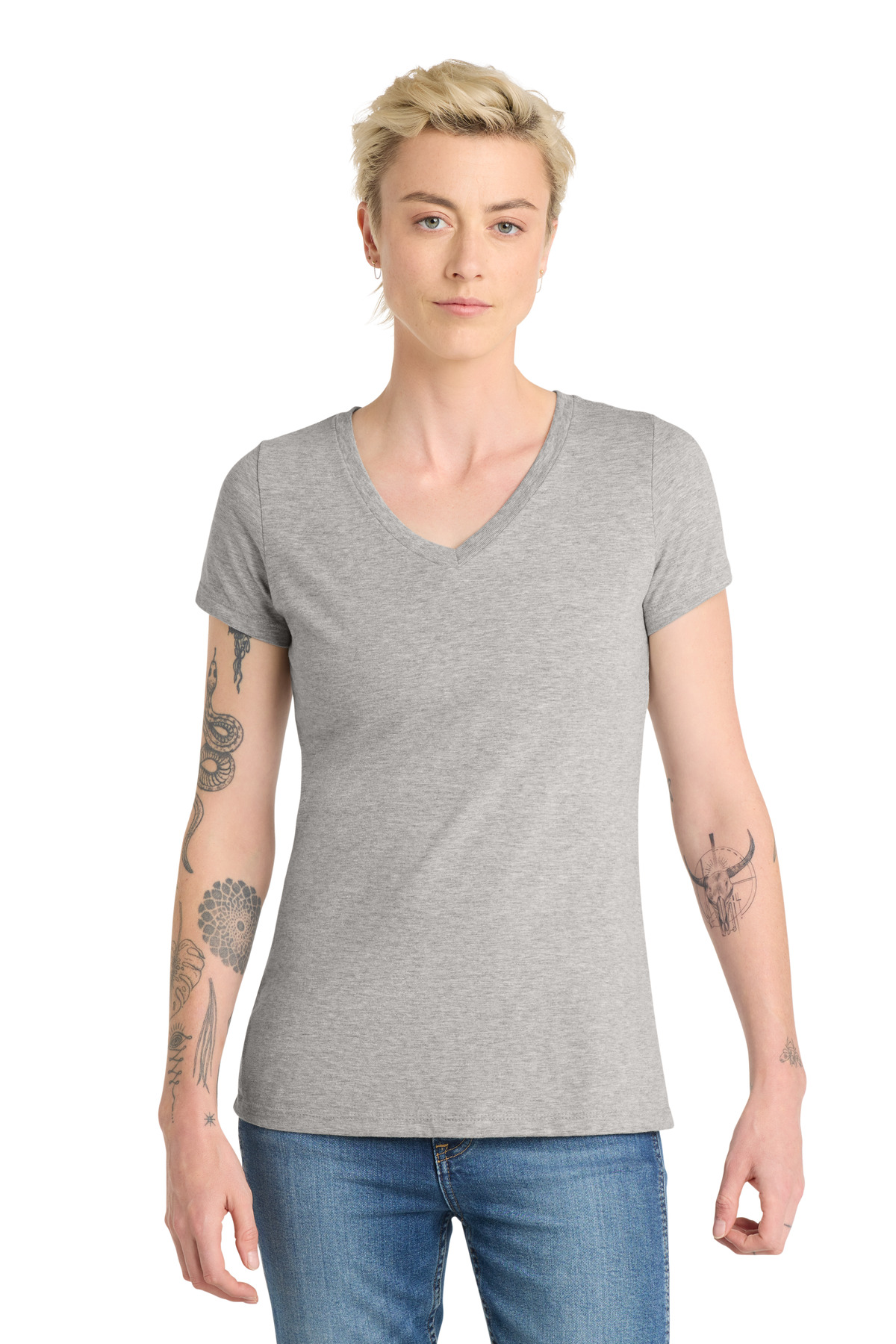 District DT6503 swatch in Light Heather Grey
