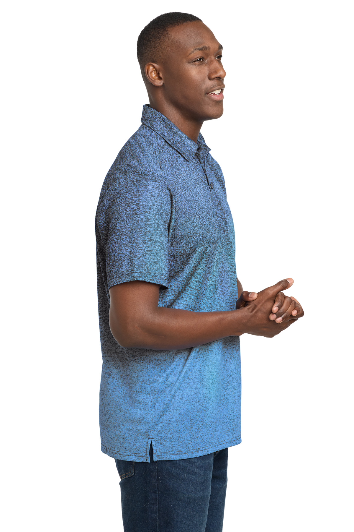 Sport-Tek Ombre Heather Polo. ST671