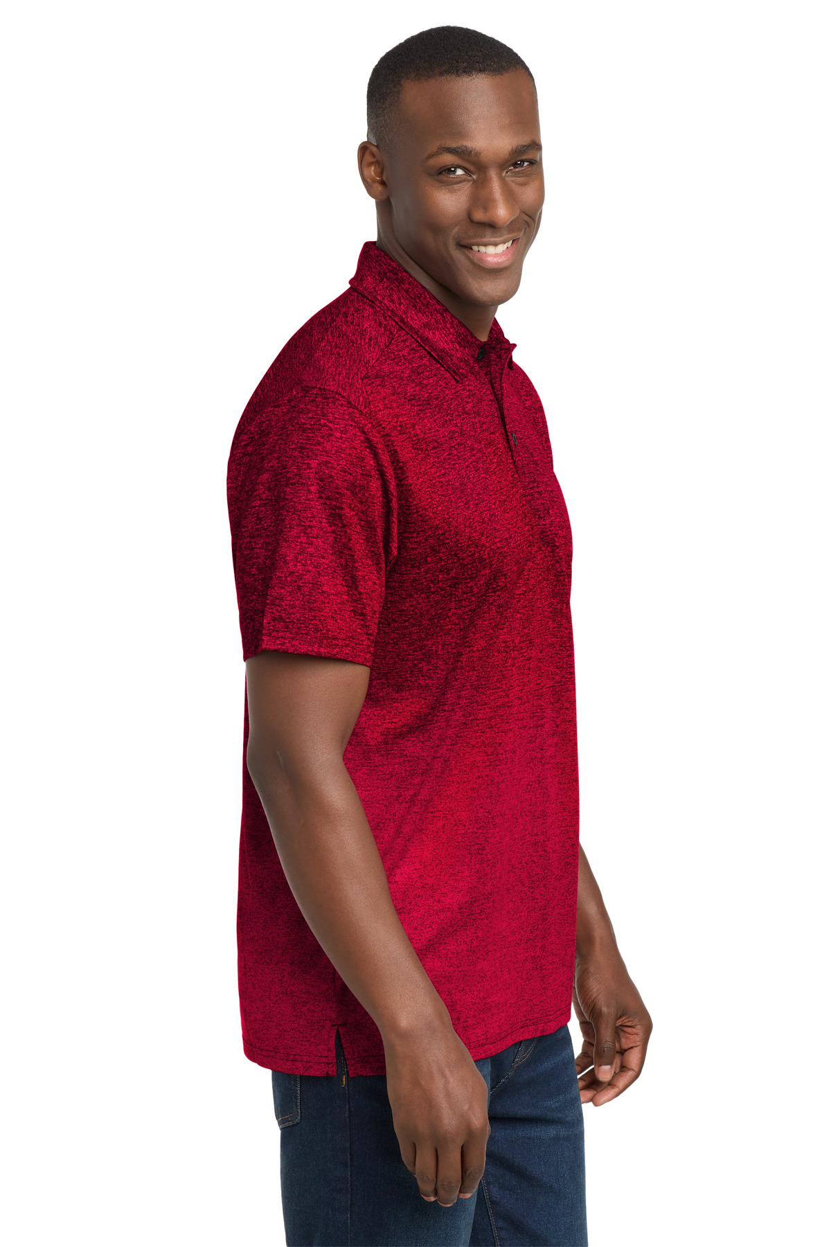 Sport-Tek Ombre Heather Polo. ST671