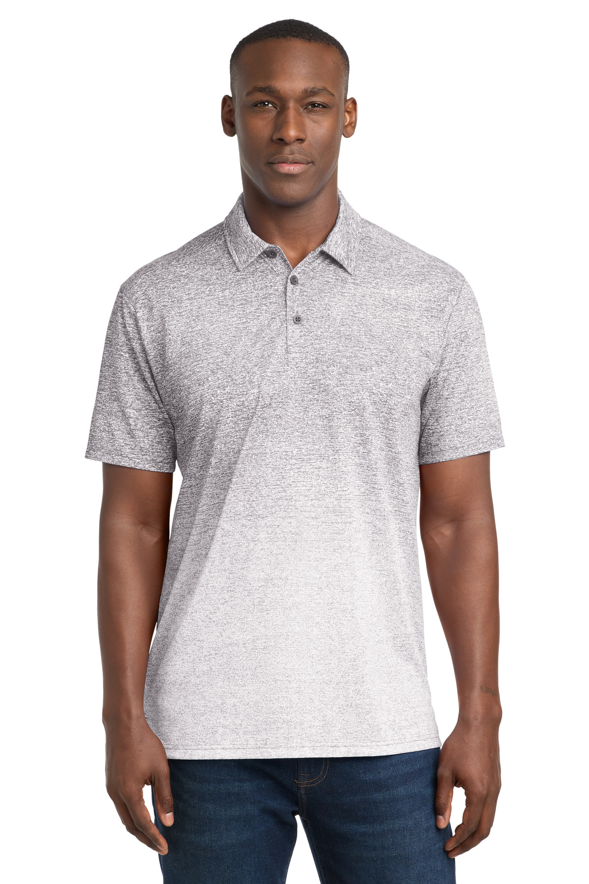 Sport-Tek  ®  Ombre Heather Polo. ST671 - Front Model