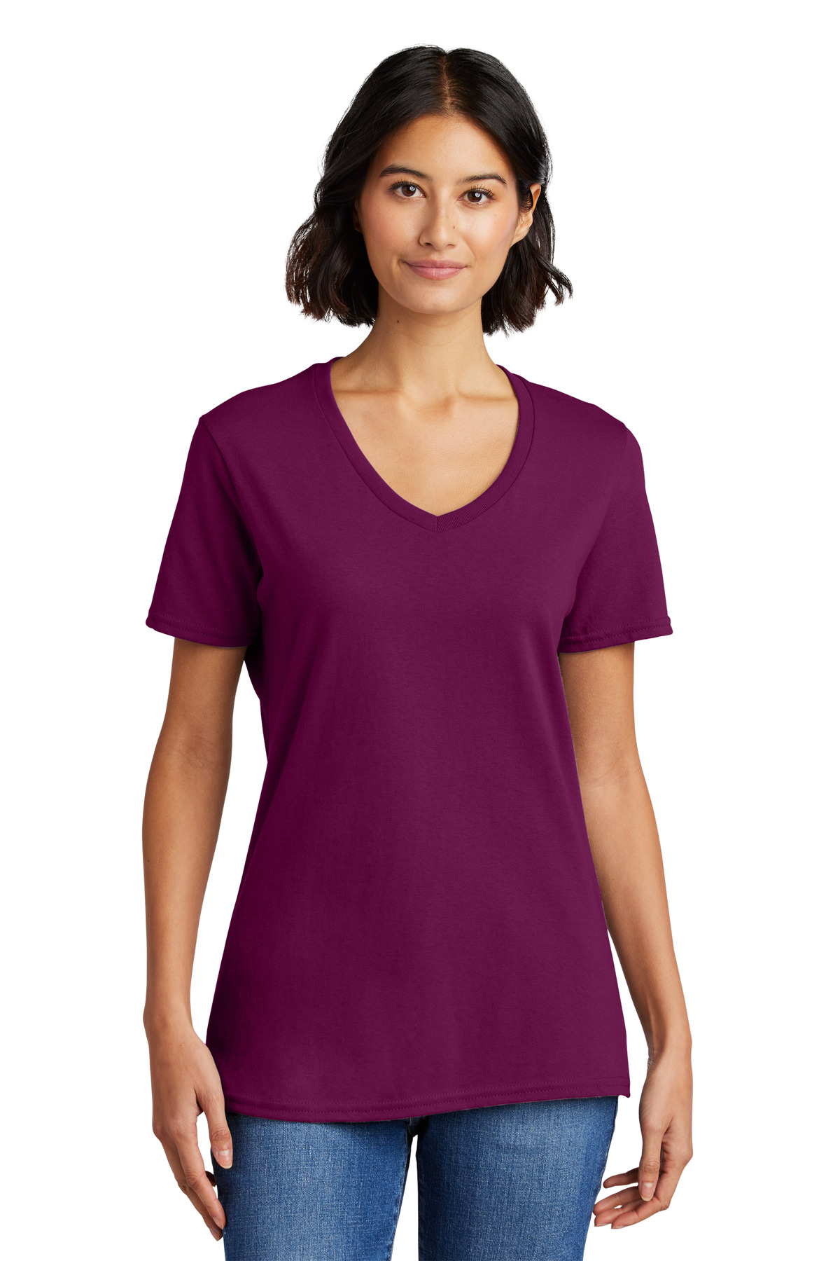 Port & Co Women's Core Cotton V-Neck Tee. LPC54V