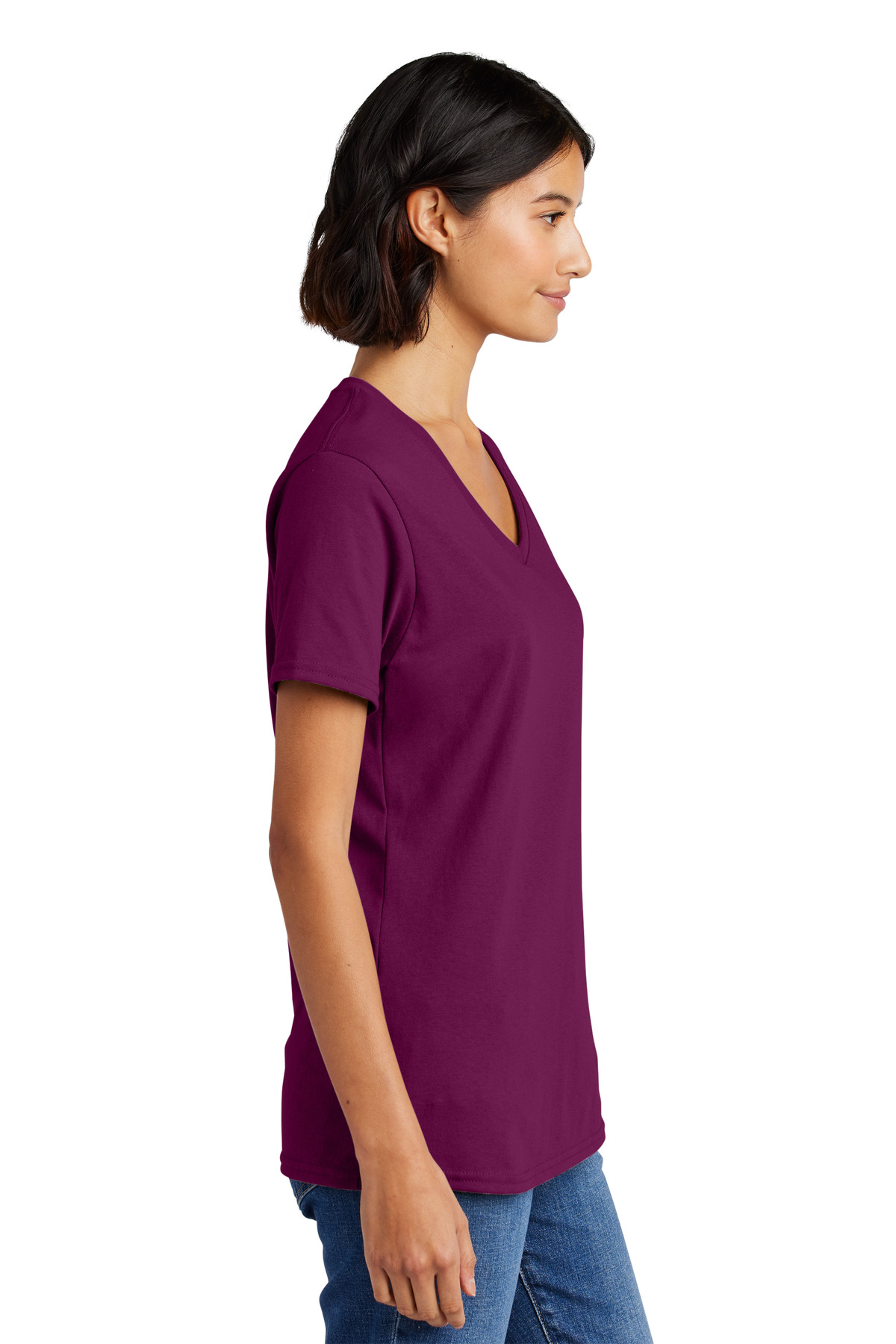 Port & Co Women's Core Cotton V-Neck Tee. LPC54V