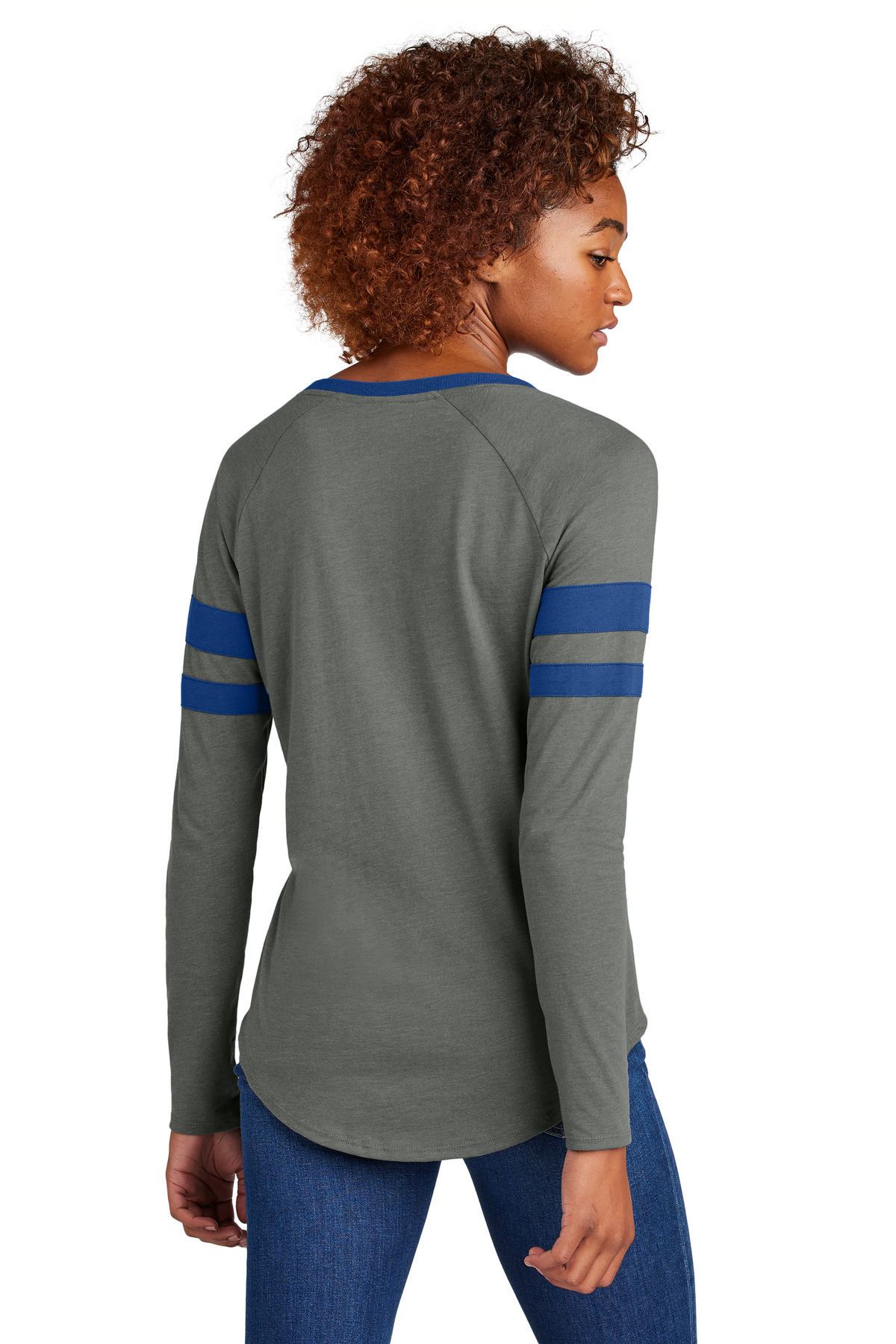 Sport-Tek Women's Halftime Stripe Long Sleeve V-Neck Tee LST6043