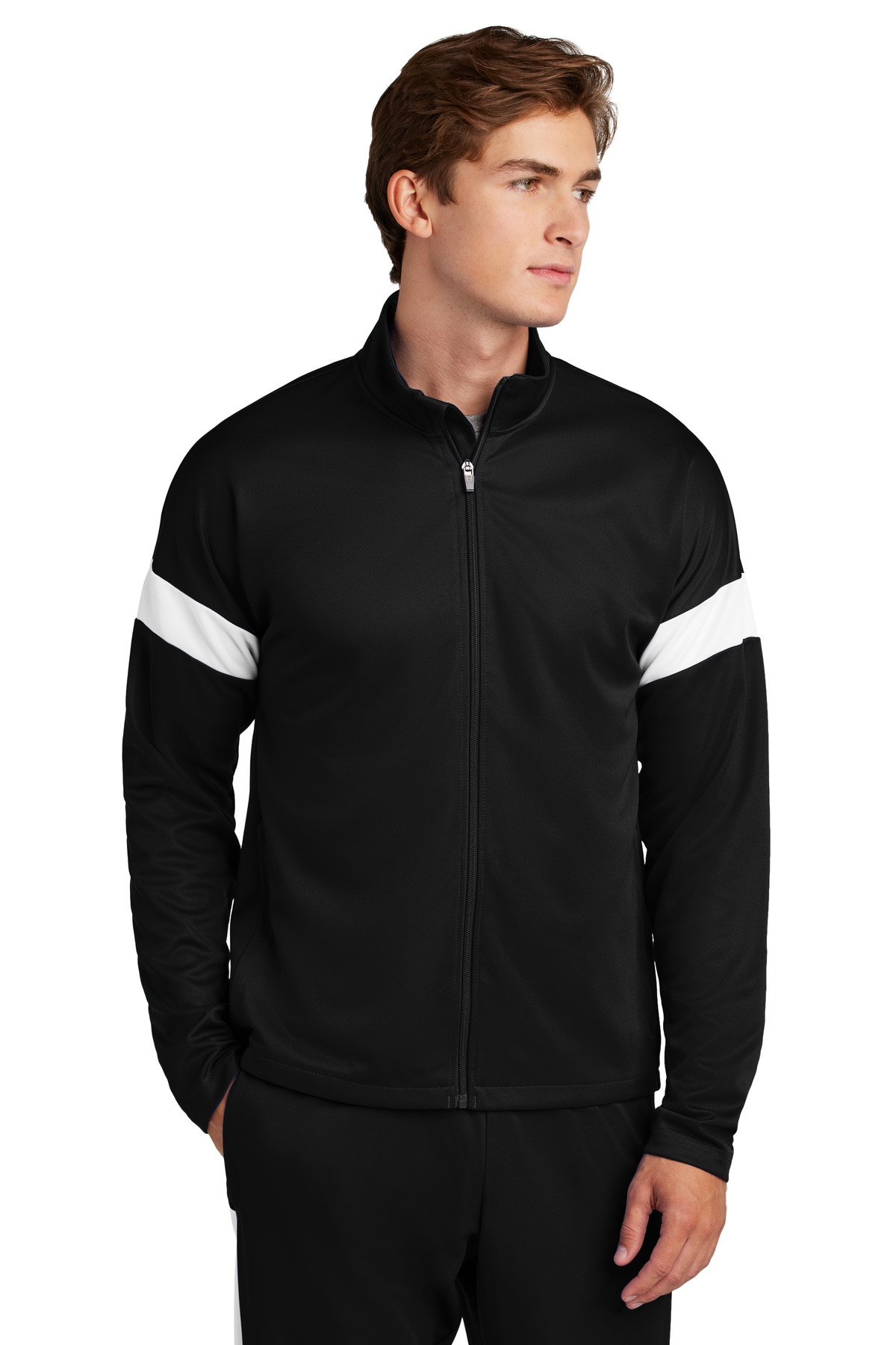 Sport-Tek ® Travel Full-Zip Jacket ST800 - Black/ White