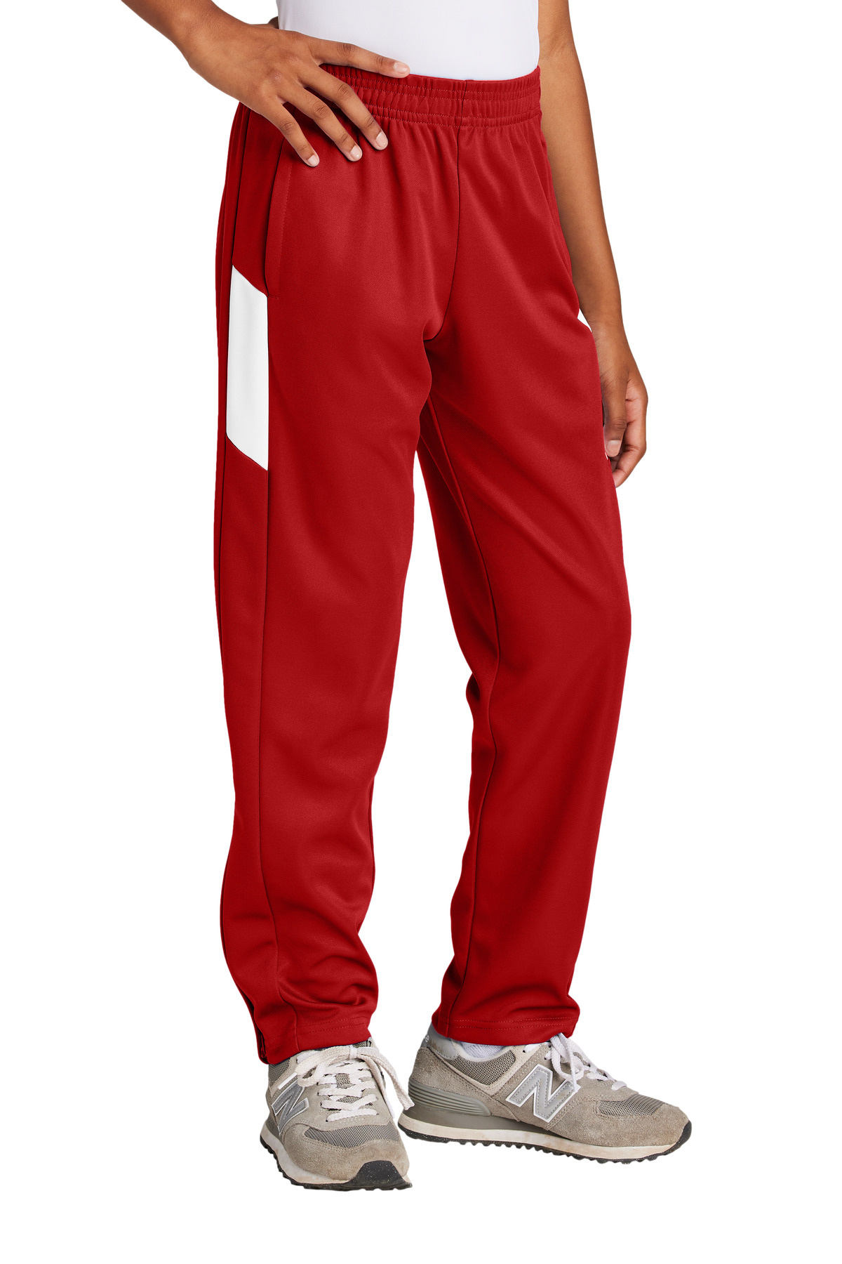Sport-Tek ® Youth Travel Pant YPST800 - Deep Red/ White