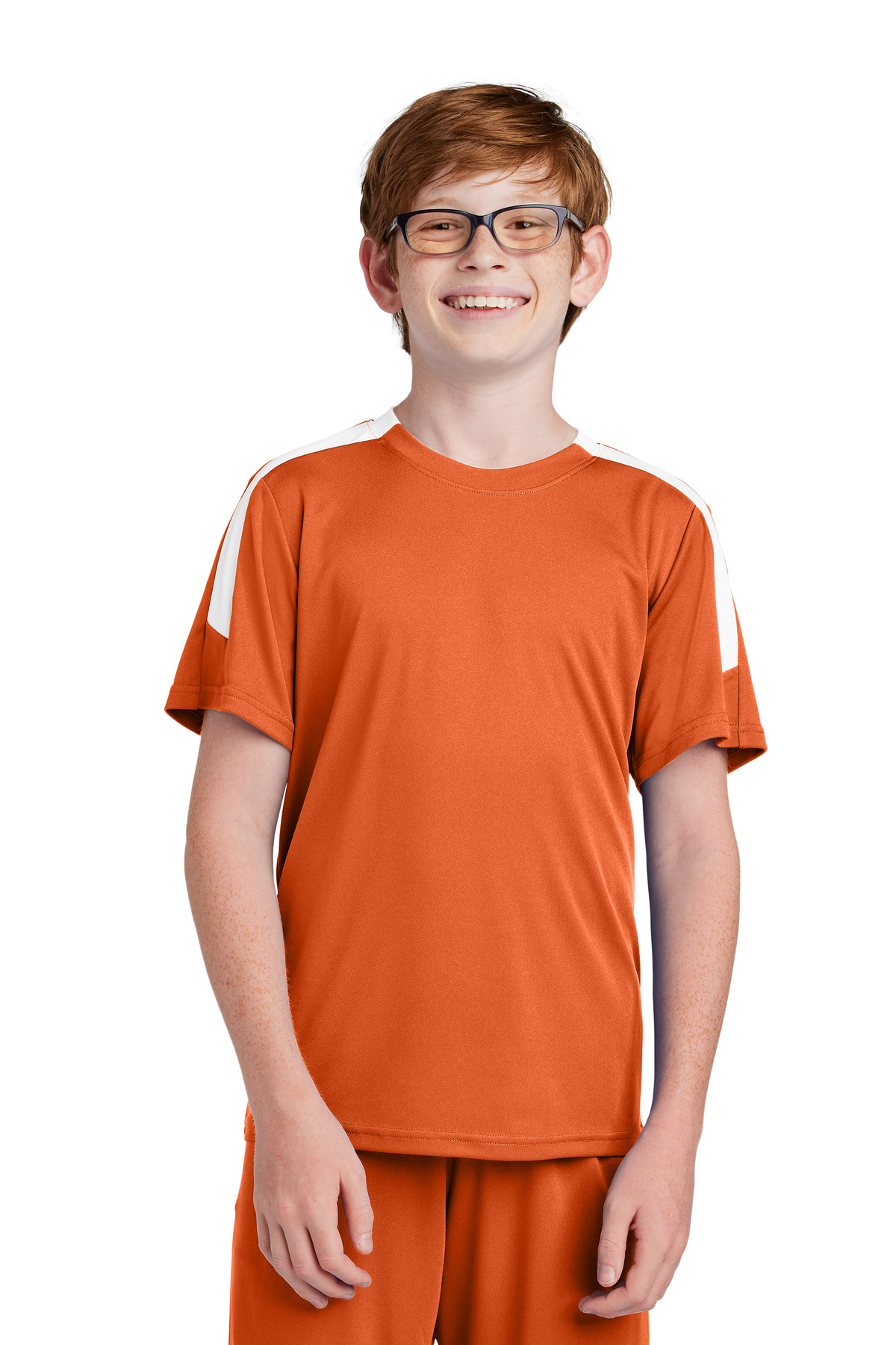 Sport-Tek ® Youth Competitor ™ United Crew YST100 - Deep Orange/ White
