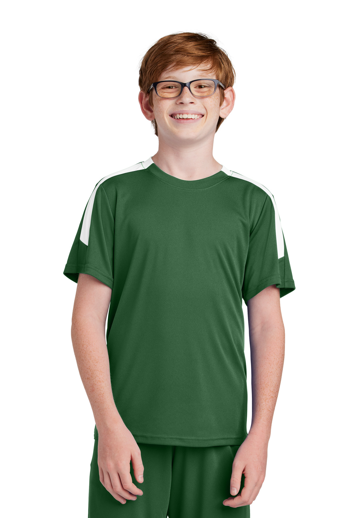 Sport-Tek ® Youth Competitor ™ United Crew YST100 - Forest Green/ White