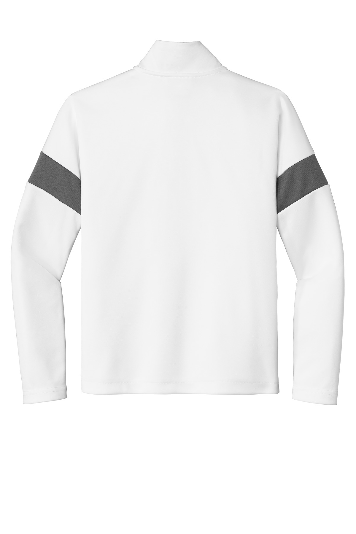 Sport-Tek Youth Travel Full-Zip Jacket YST800 in White/ Iron Grey — Back