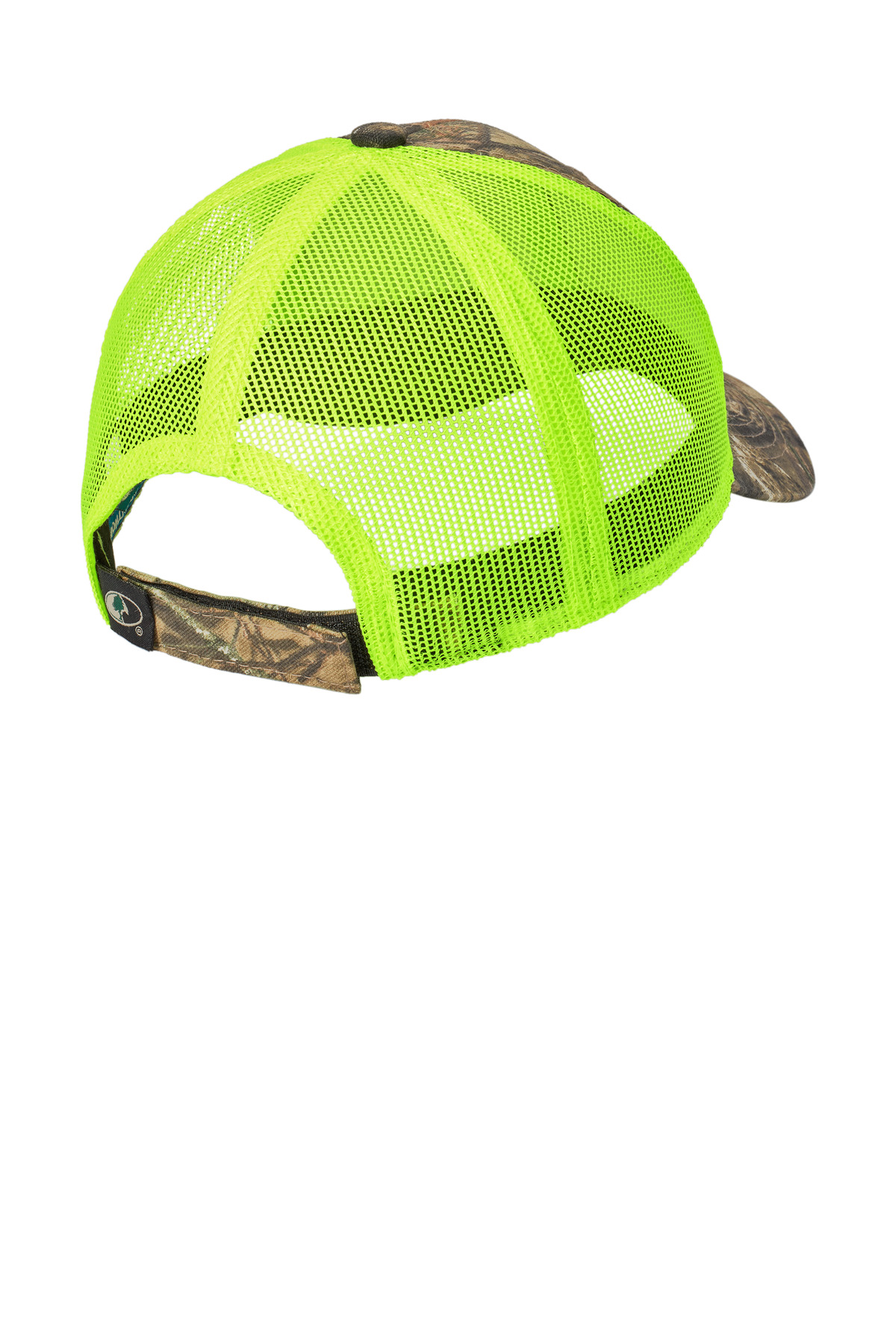Port Authority Structured Camouflage Mesh Back Cap. C930 in Mossy Oak Break-Up Country/ Neon Yellow — Back