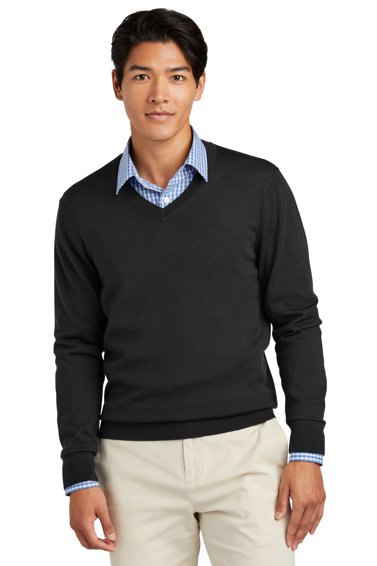 Brooks Brothers Washable Merino V-Neck Sweater-